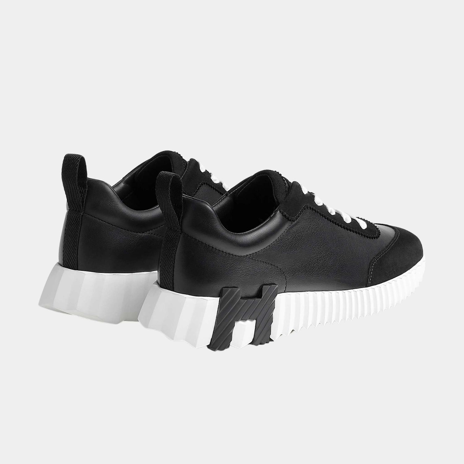 Hermes Bouncing Sneaker Calfskin and Suede Women, Noir, Back