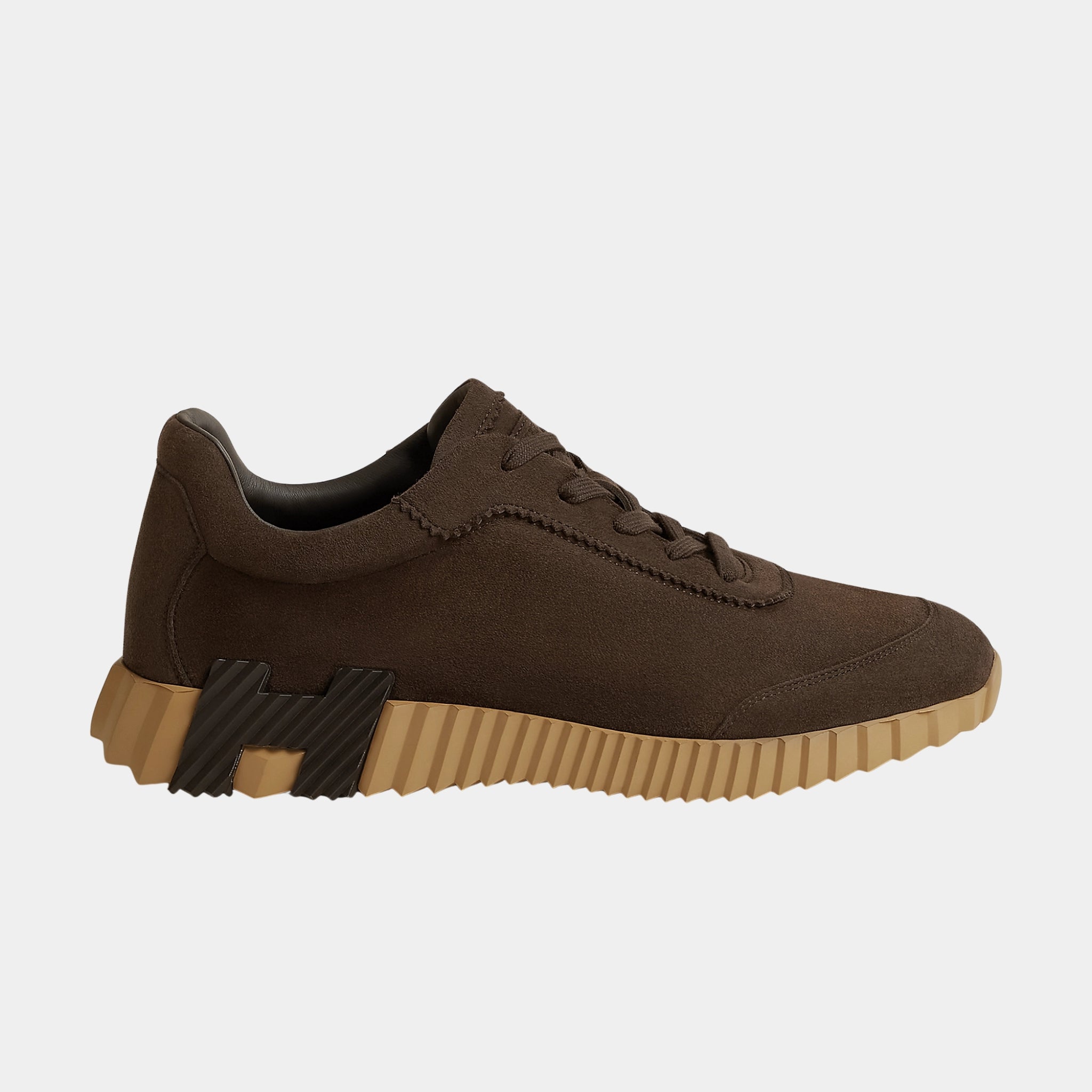 Hermes Bouncing Sneaker in Suede Goatskin, Ecorce, Side