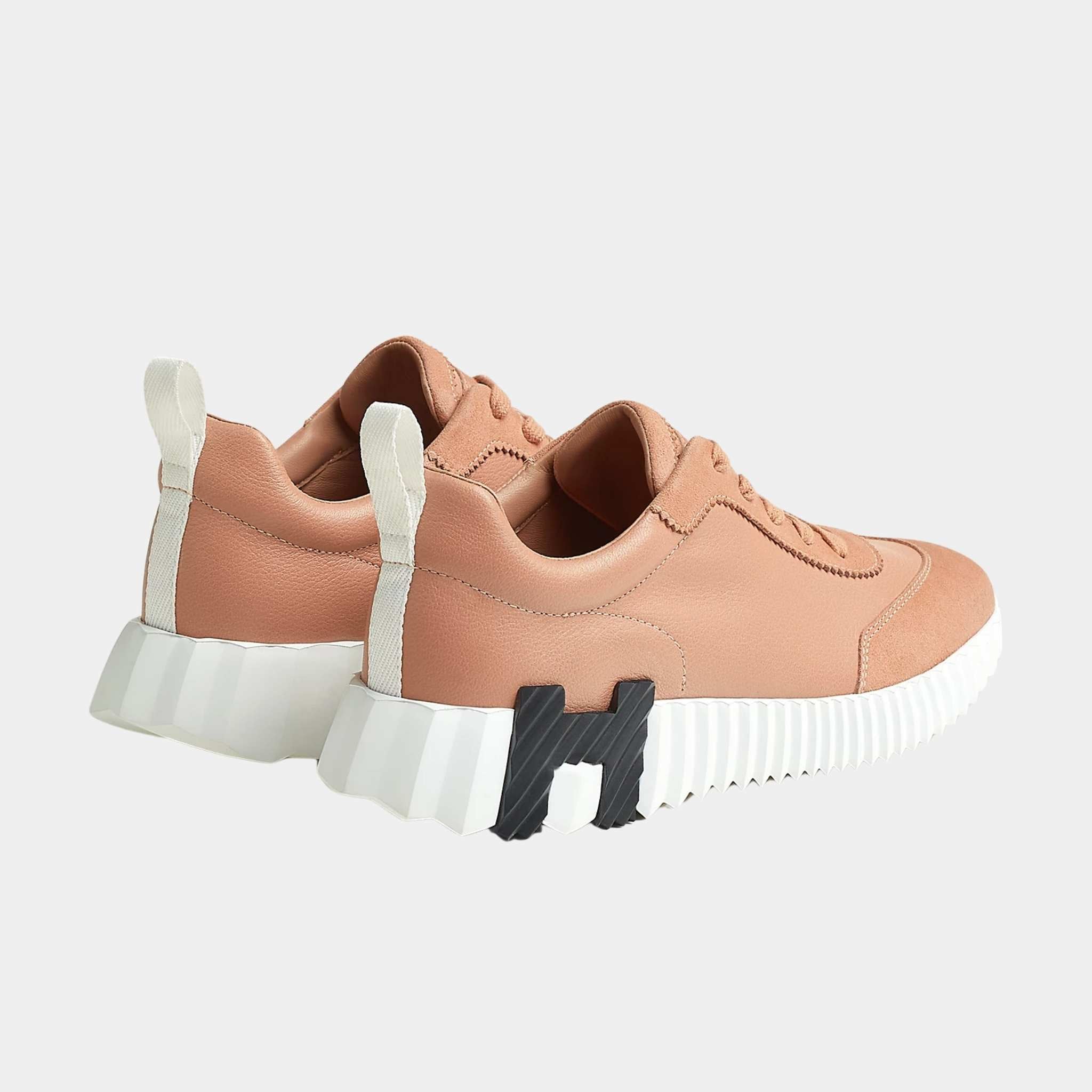 Hermes Bouncing Sneaker Suede Sport Goatskin Women, Nude, Back