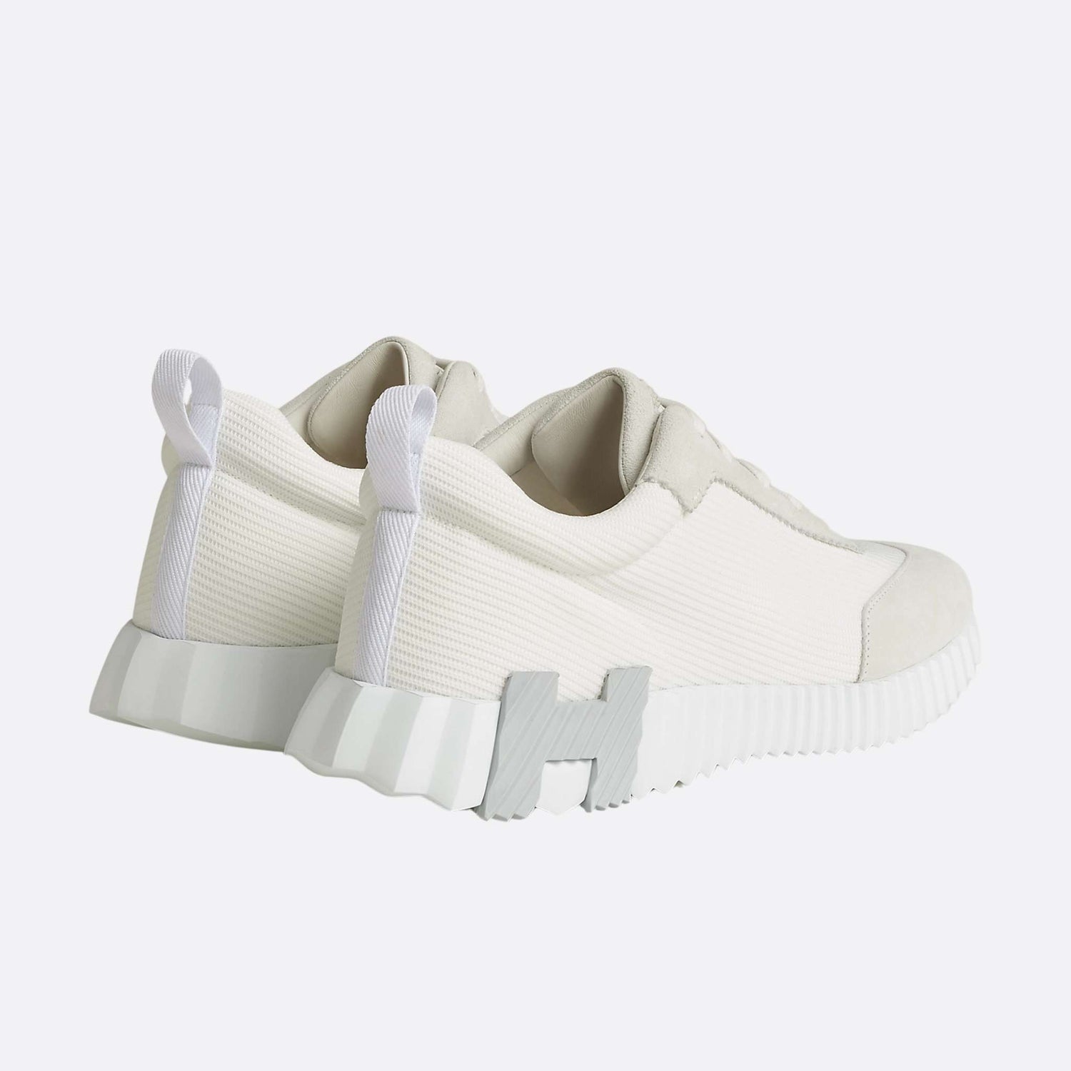 Hermes Bouncing Sneaker Technical Mesh and Suede Men, Blanc, Back