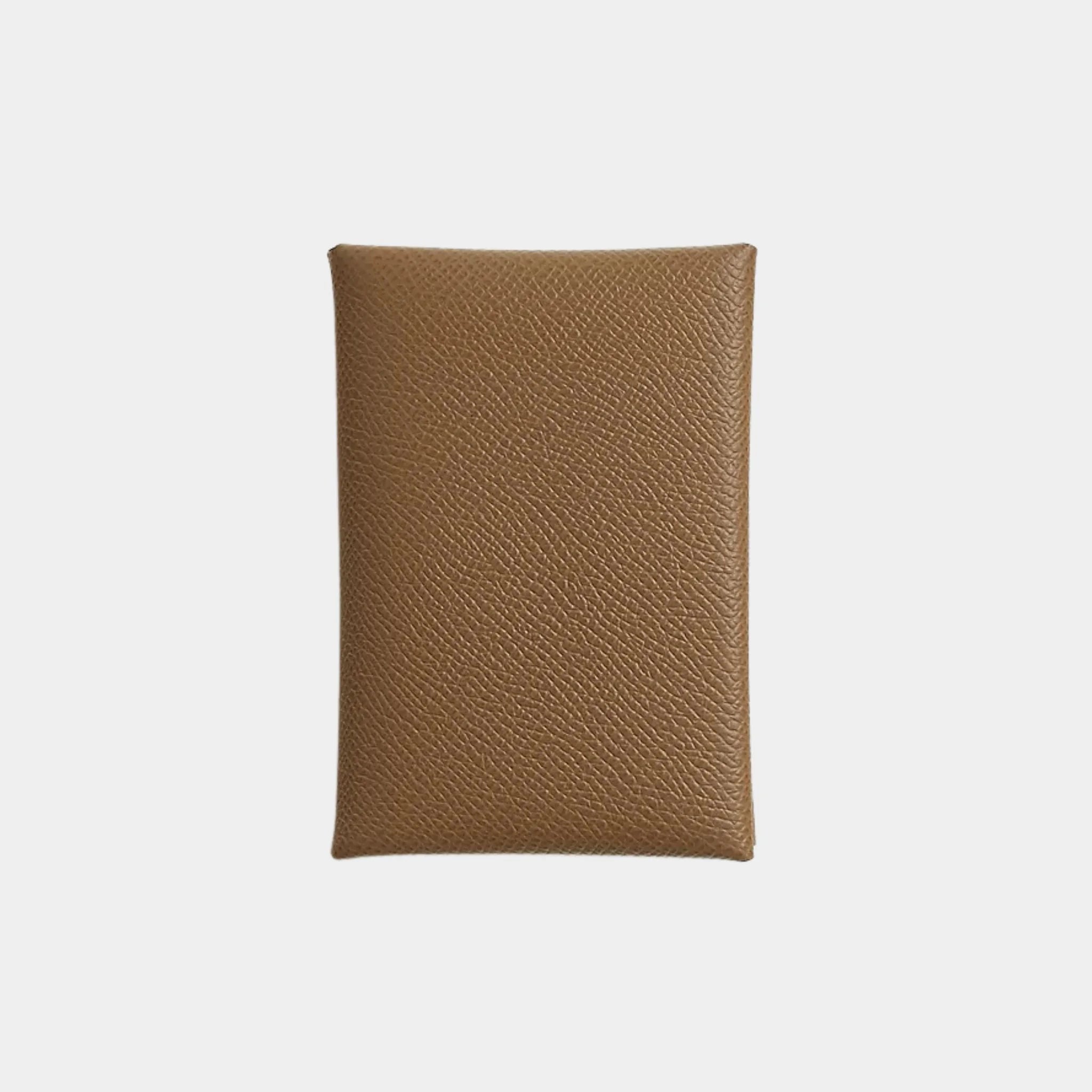 Calvi Duo Compact Verso Card Holder Epsom, Alezan / Vert Peppermint