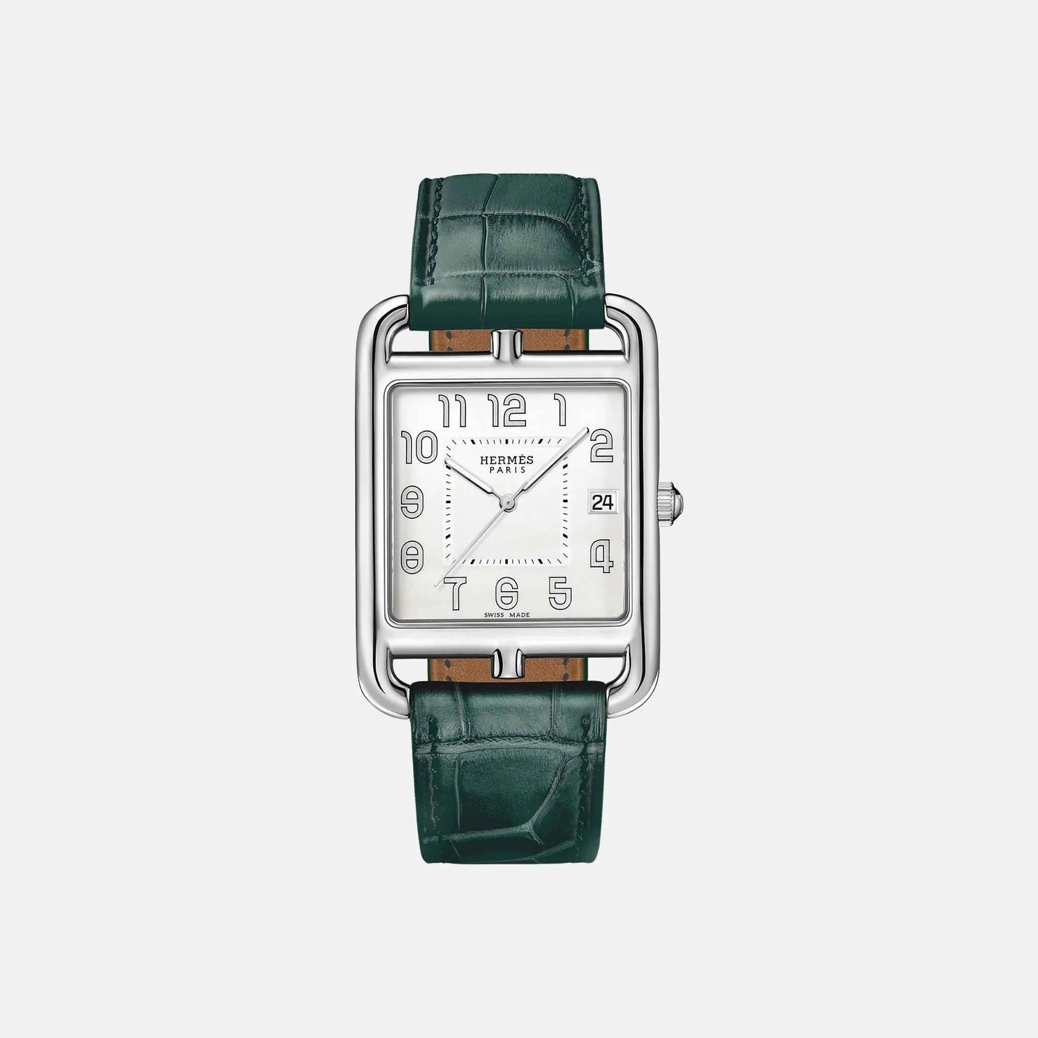 Hermes Cape Cod Watch 41mm Cypress Green Alligator