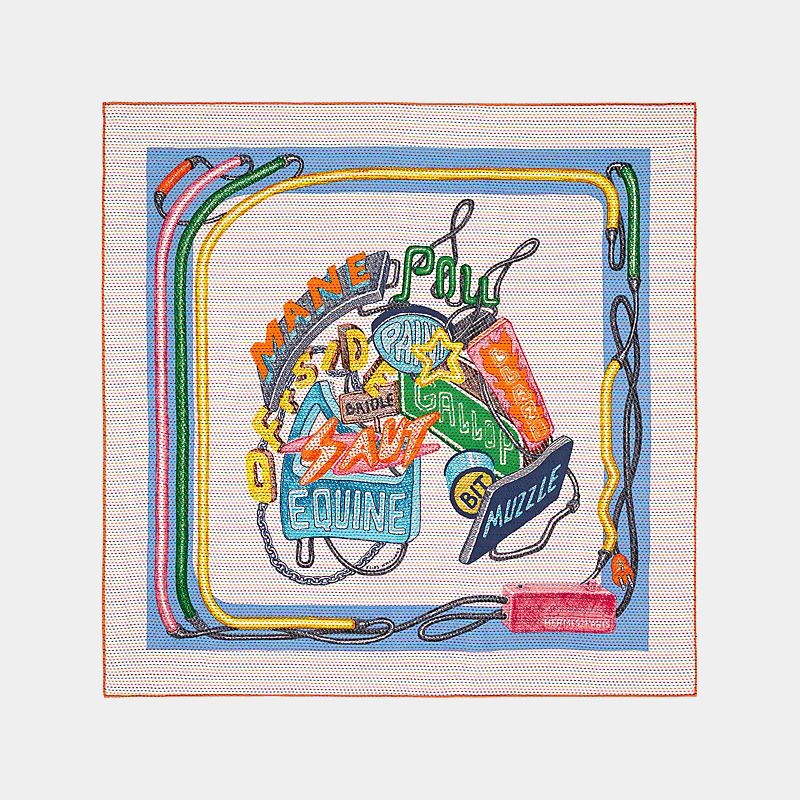 Hermes Chevaloscope Neon Pointille Scarf 70, Front
