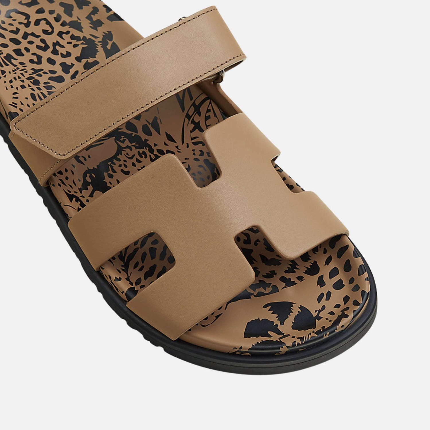 Hermes Chypre Sandal Calfskin Print Sole, Beige Argile, Top