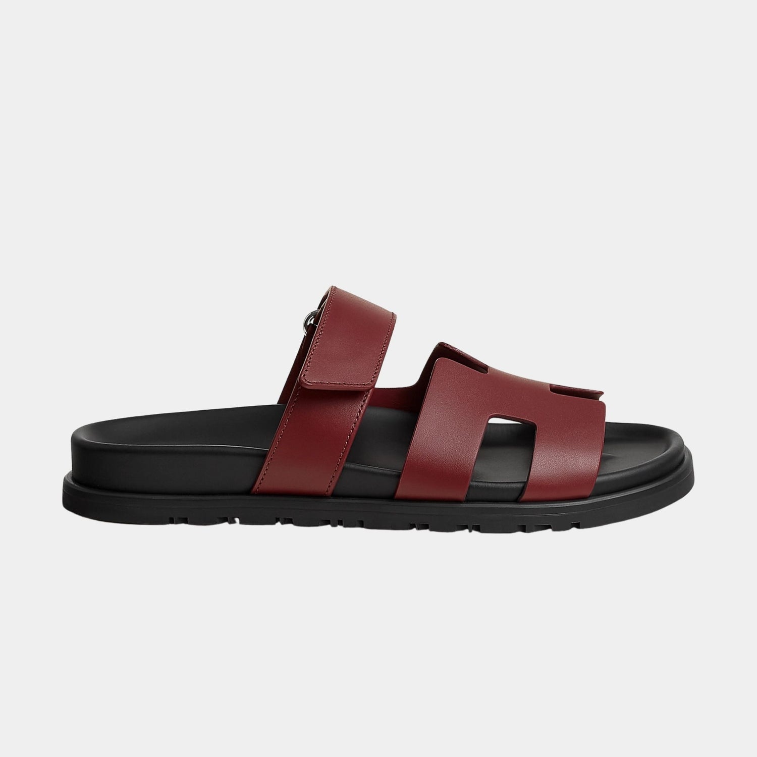 Hermes Chypre Sandal Calfskin Women, Rouge H, Side