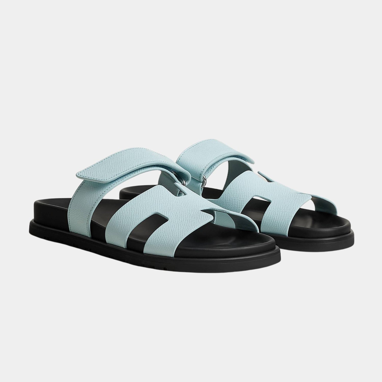 Hermes Chypre Sandal Epsom Women, Bleu Brume, Front