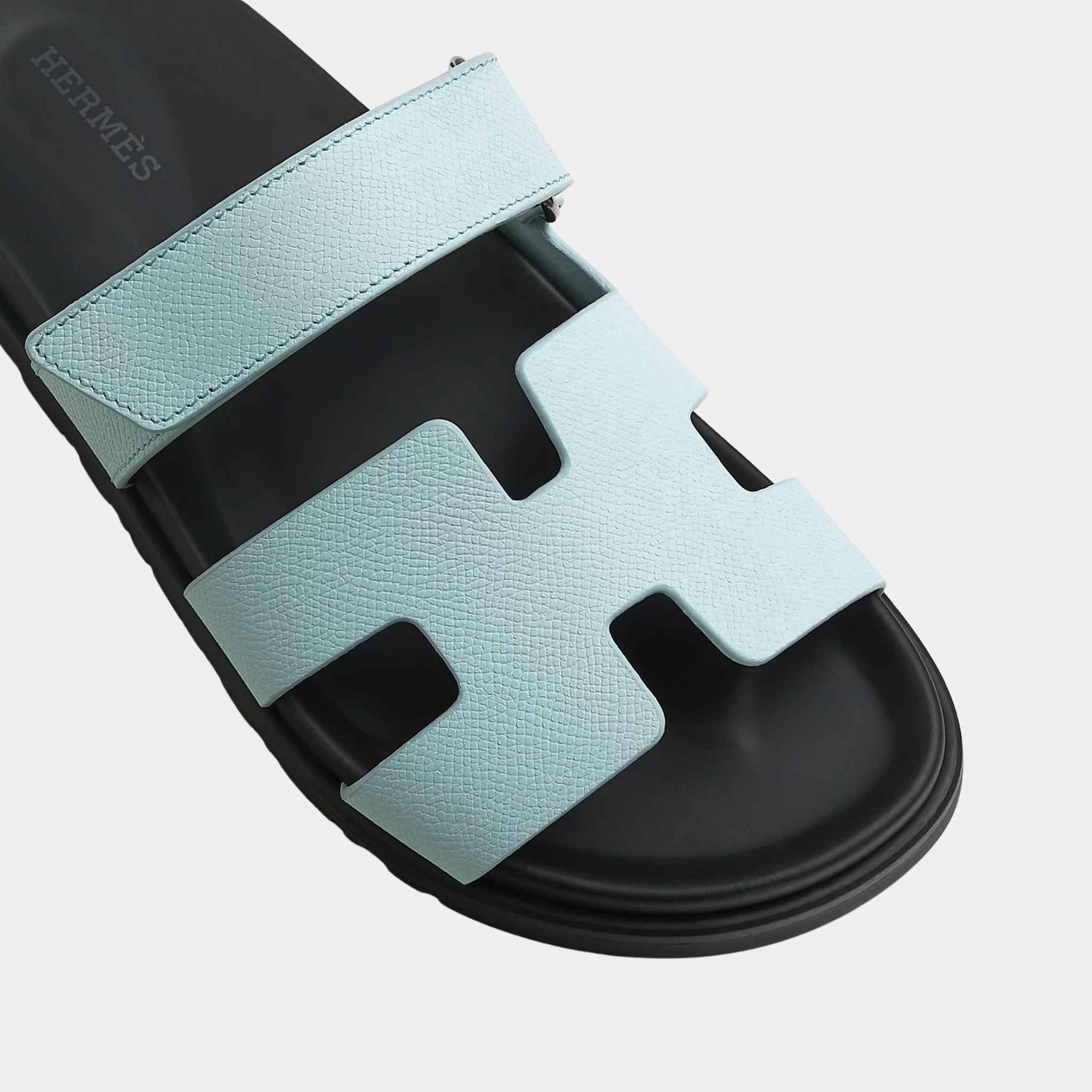 Hermes Chypre Sandal Epsom Women, Bleu Brume, Top