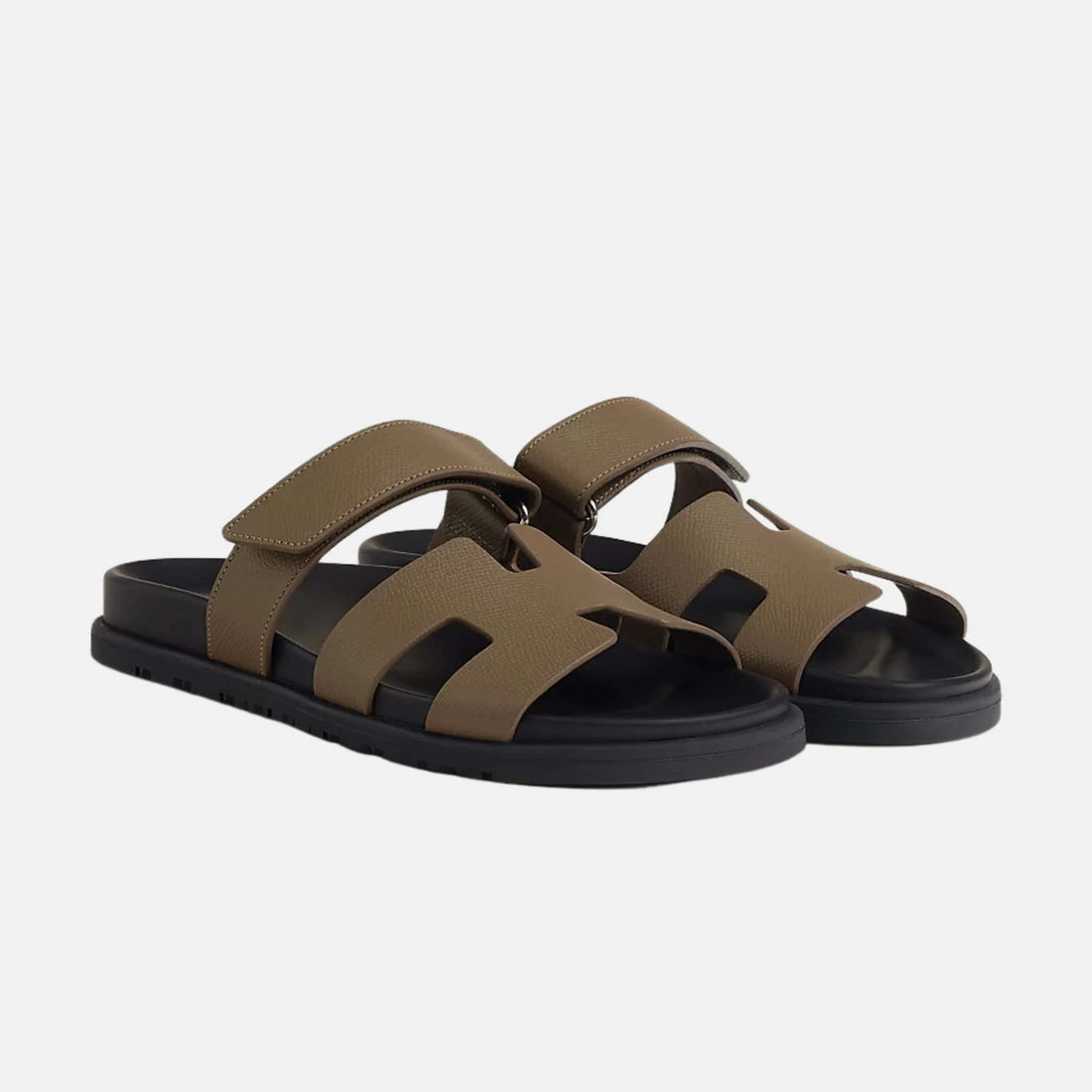 Hermes Chypre Sandal Epsom Women, Etoupe, Front