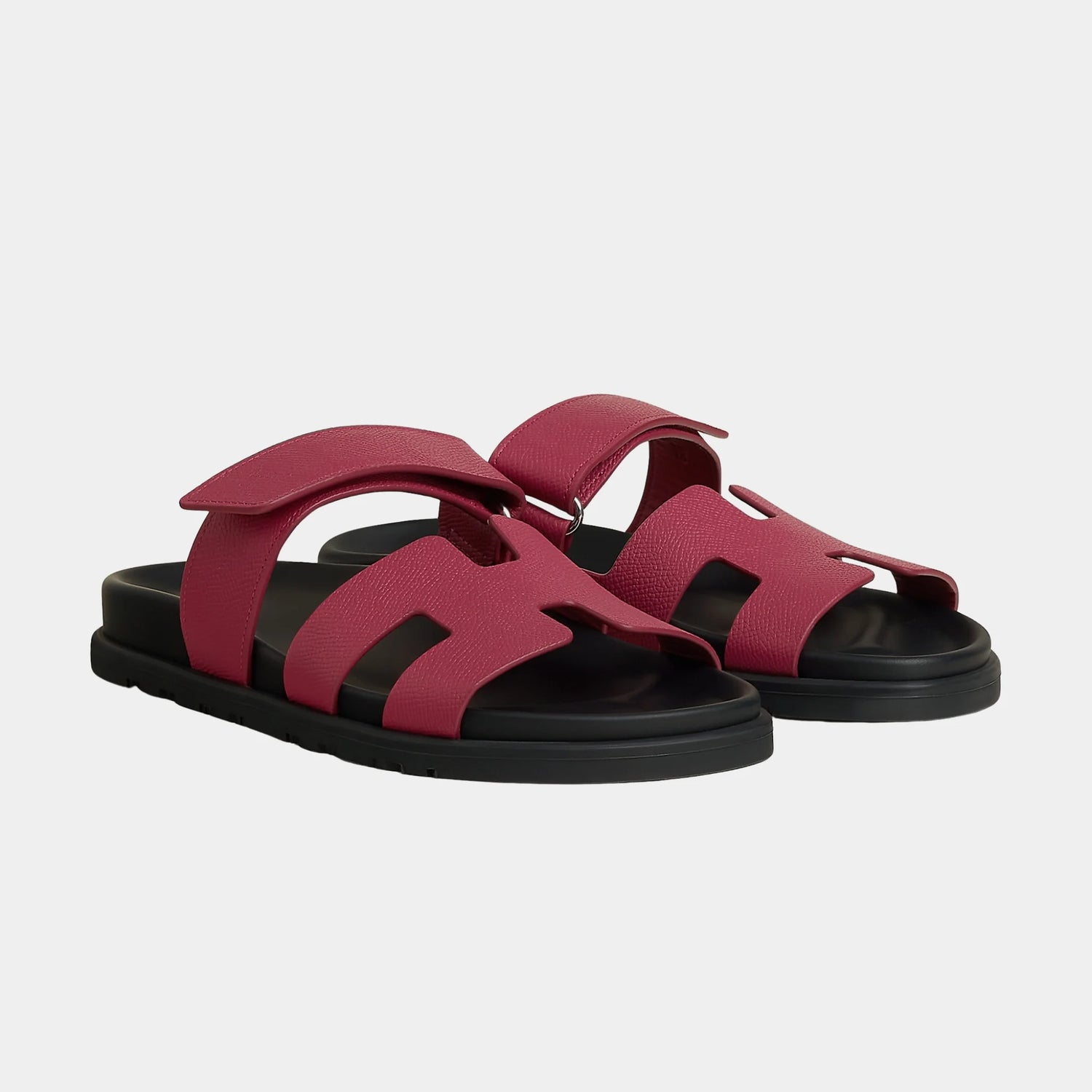Hermes Chypre Sandal Epsom Women, Rose Magenta, Front