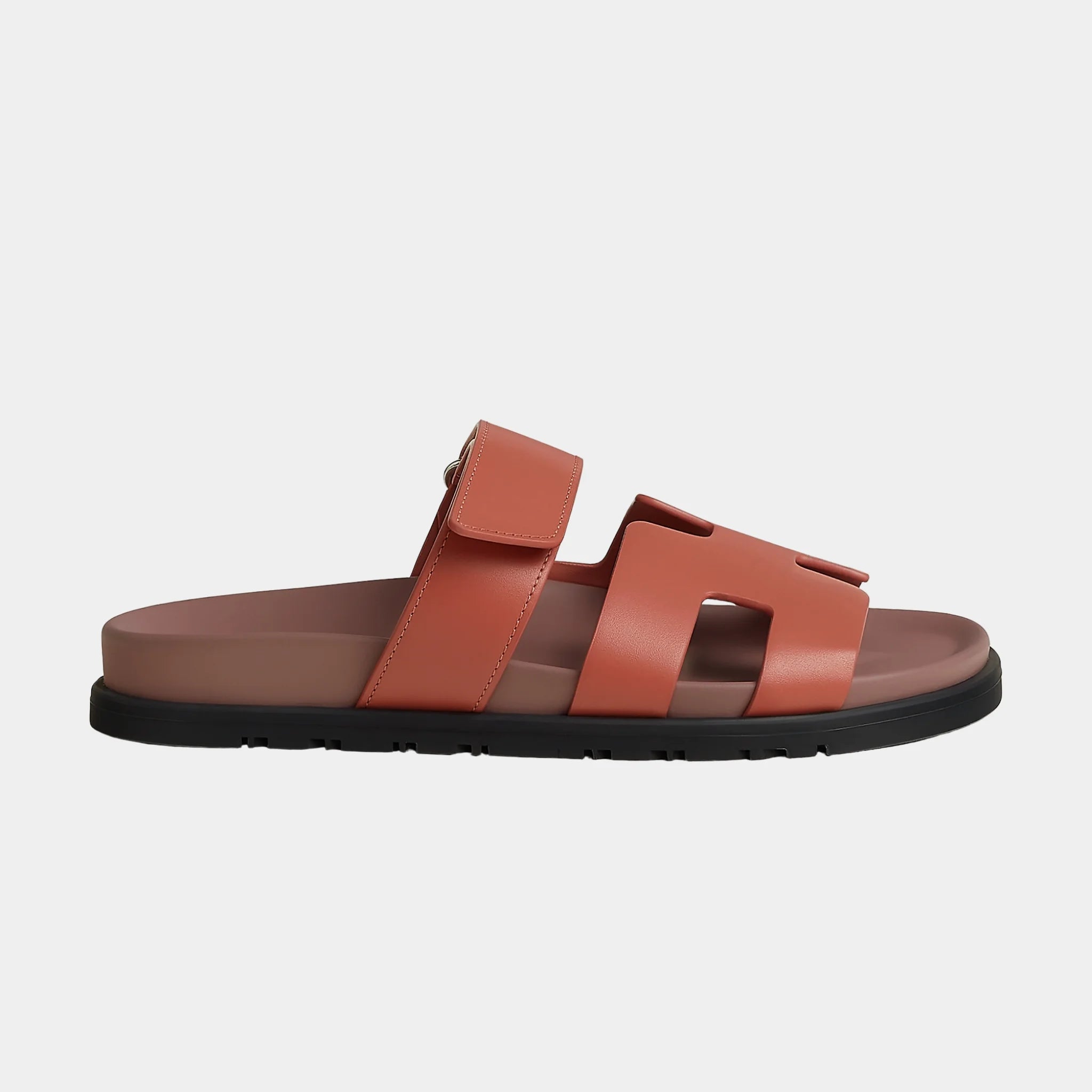 Hermes Chypre Sandal in Calfskin Women, Rose Antique, Side