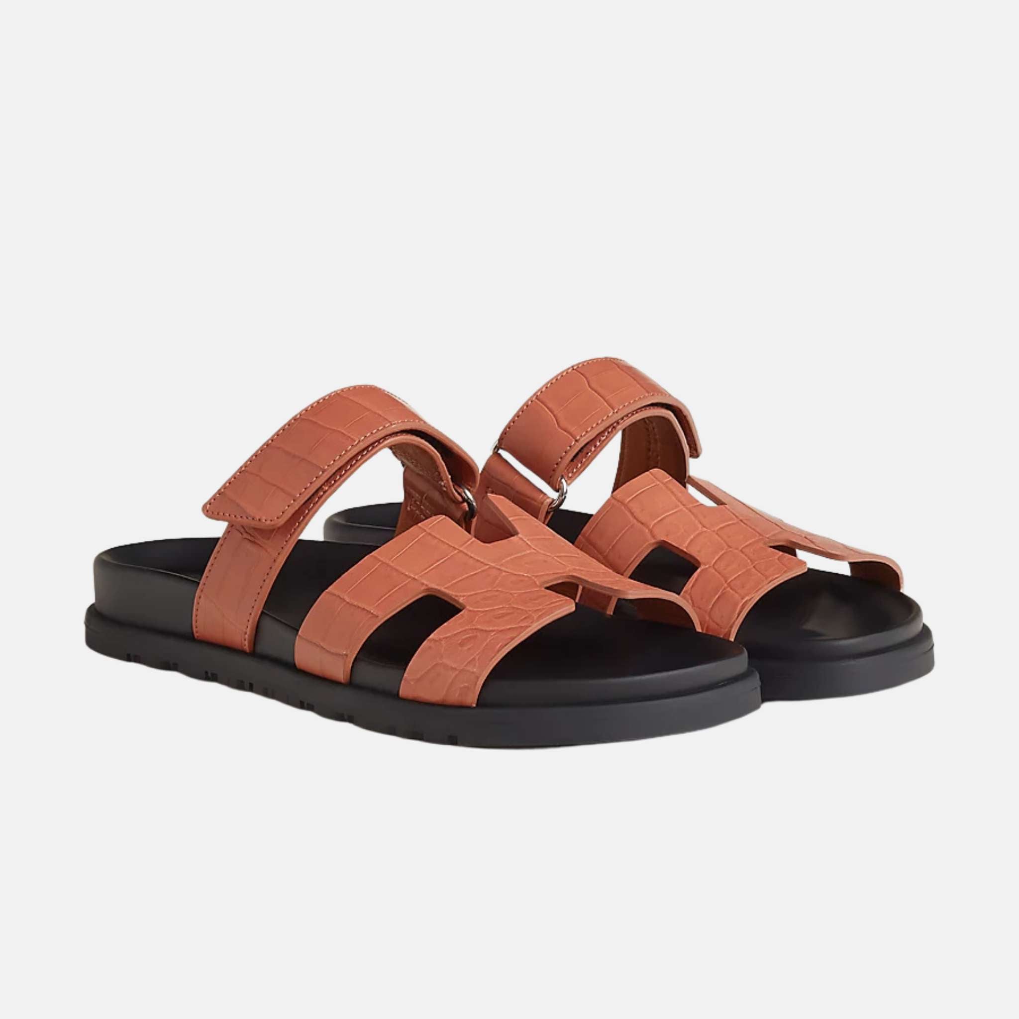 Hermes Chypre Sandal Matte Mississippiensis Alligator Women, Rose Bois De Santal, Front