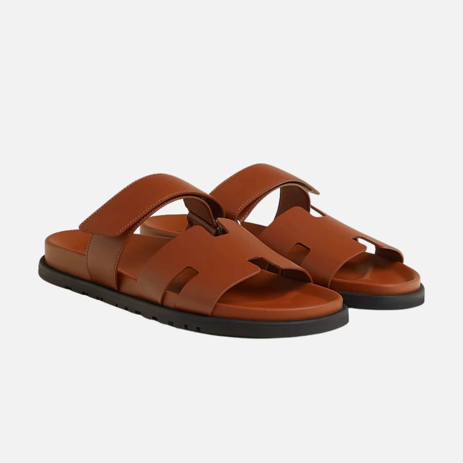 Hermes Chypre Sandals Calfskin Men, Morre Dore, Front