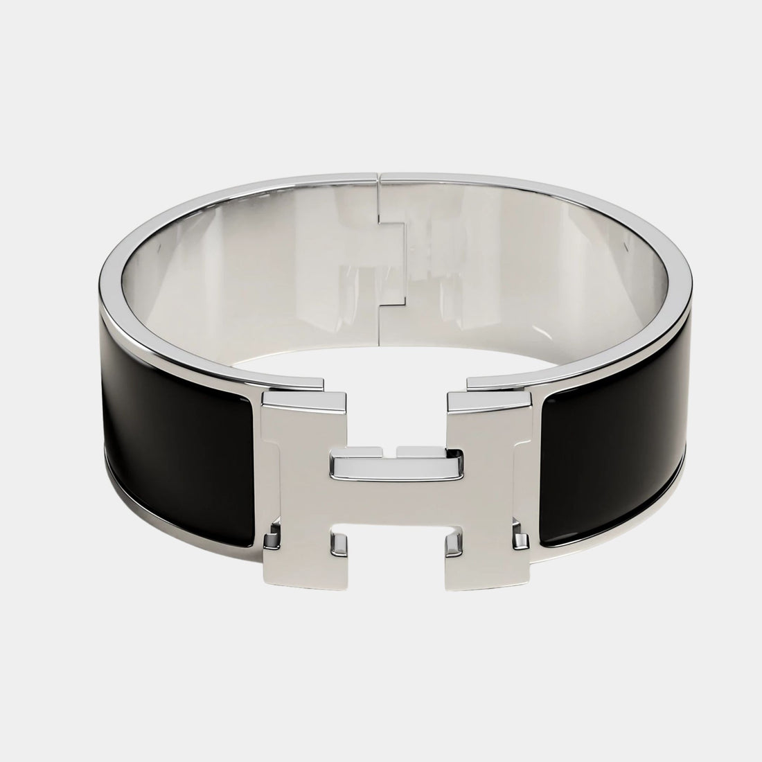 Hermes Clic Clac H Bracelet Palladium Plated, Noir
