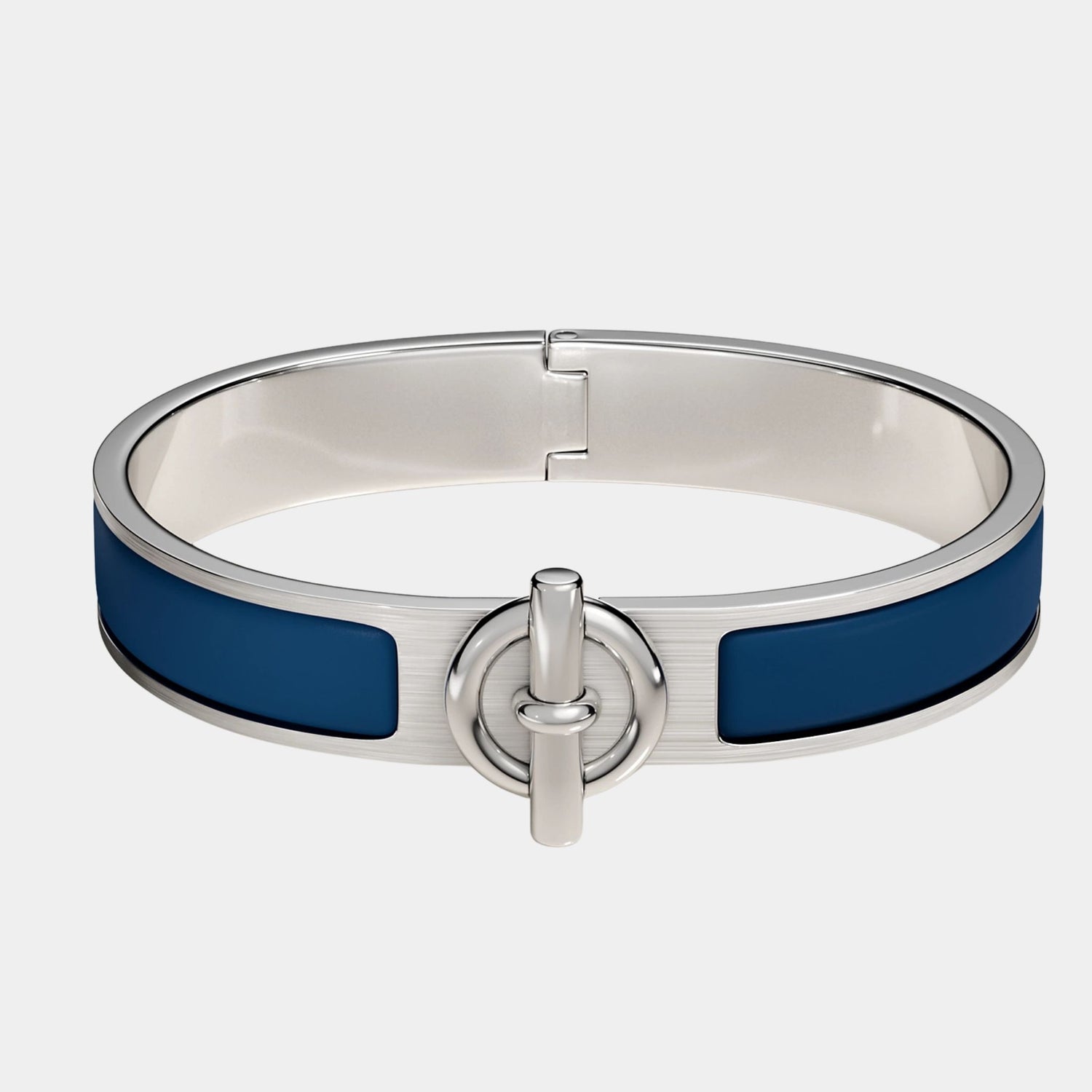 Hermes Clic Glenan Bracelet Palladium Plated, Bleu de Biarritz
