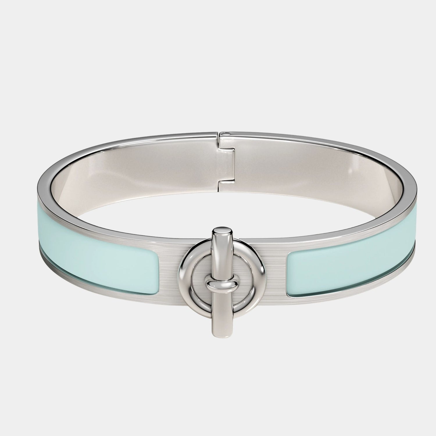 Hermes Clic Glenan Bracelet Palladium Plated, Bleu Glacier