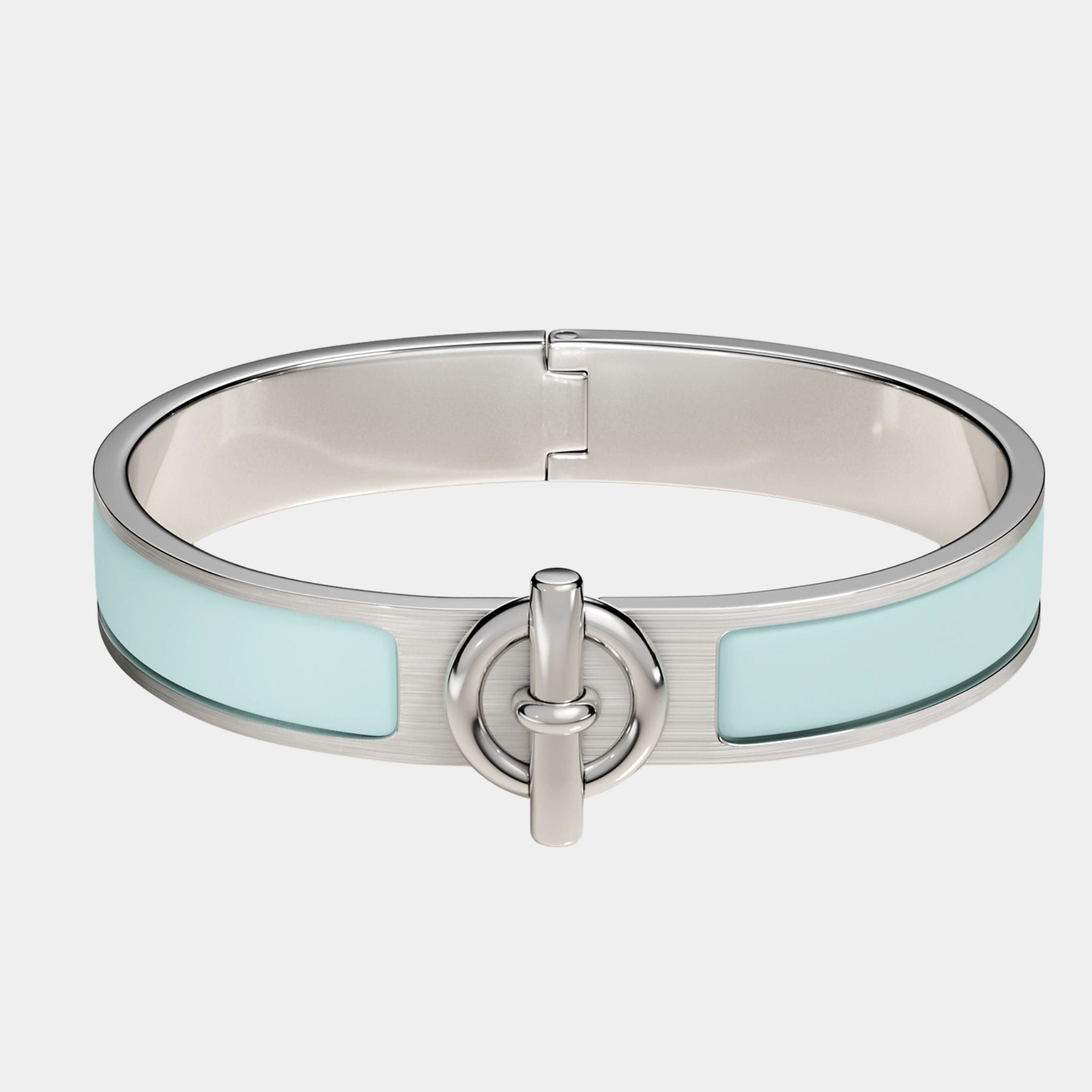 Hermes Clic Glenan Bracelet Palladium Plated, Bleu Glacier