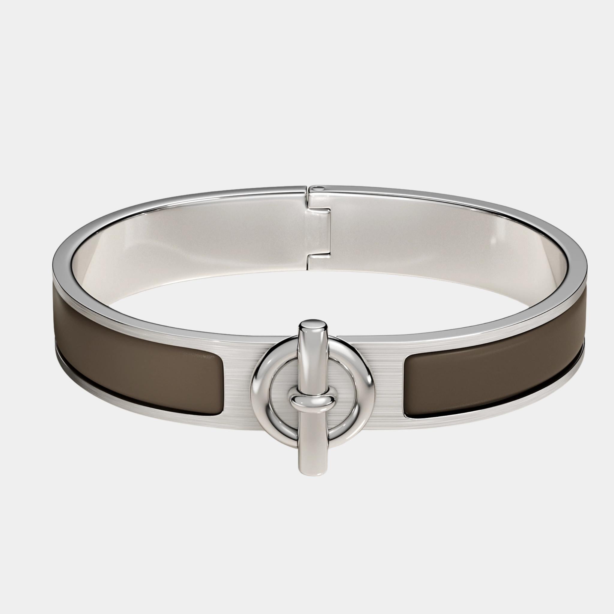 Hermes Clic Glenan Bracelet Palladium Plated, Gris Etain