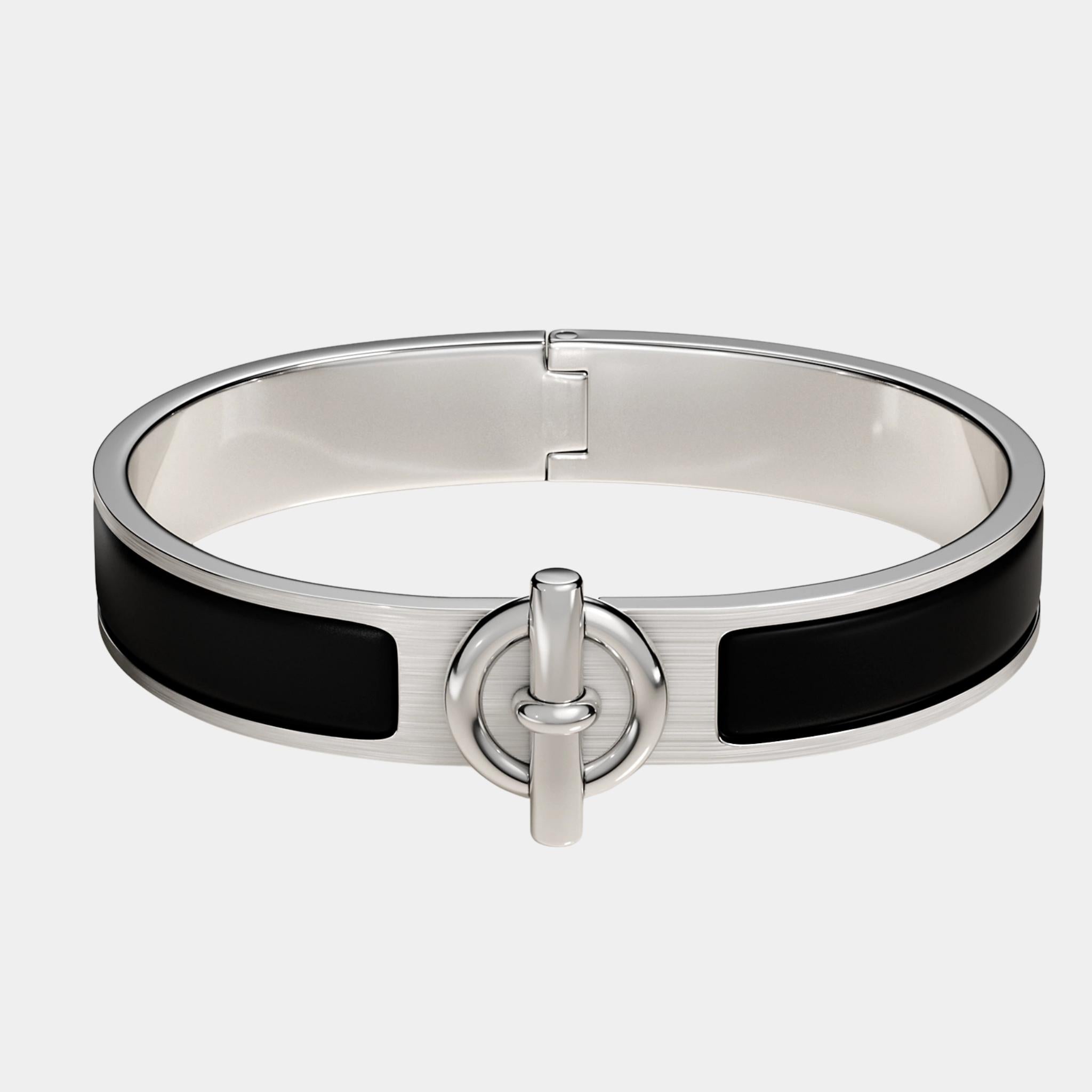 Hermes Clic Glenan Bracelet Palladium Plated, Noir