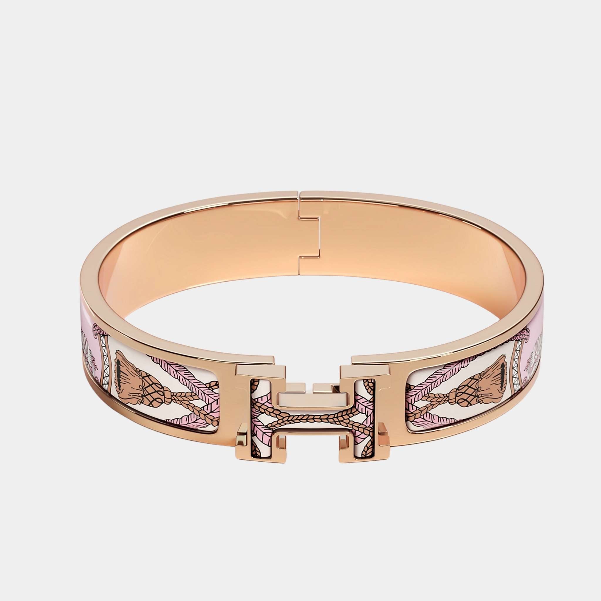 Hermes Clic H Grand Apparat Bracelet Rose Gold Plated, Front