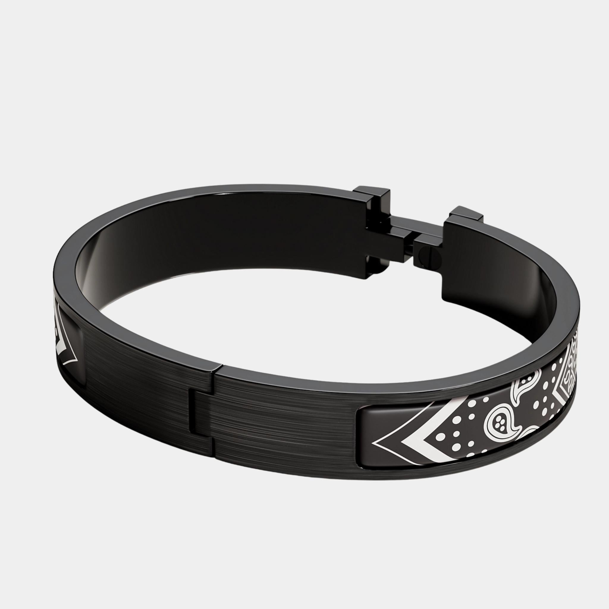 Hermes Clic HH Bandana So Black Bracelet, Back