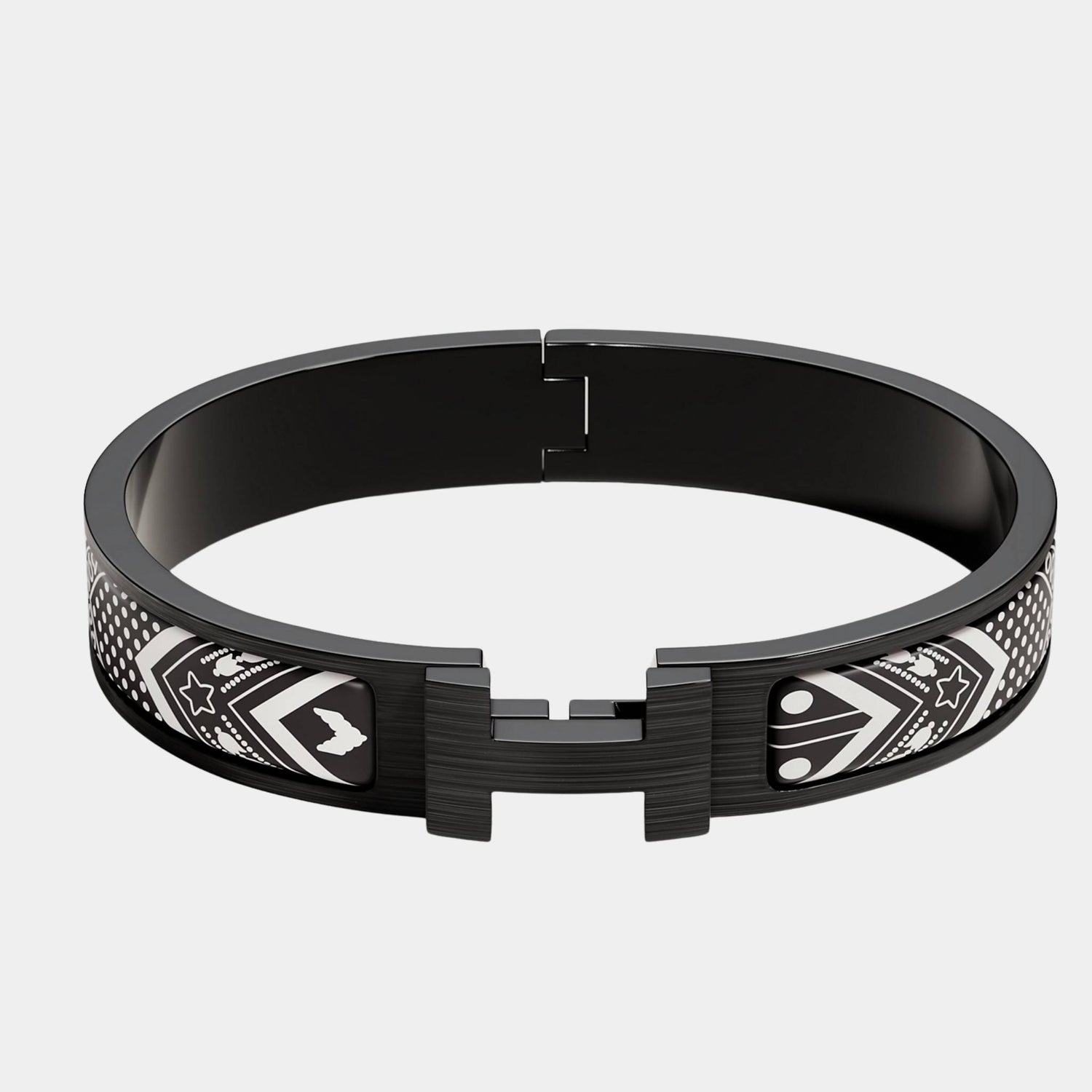 Hermes Clic HH Bandana So Black Bracelet, Front