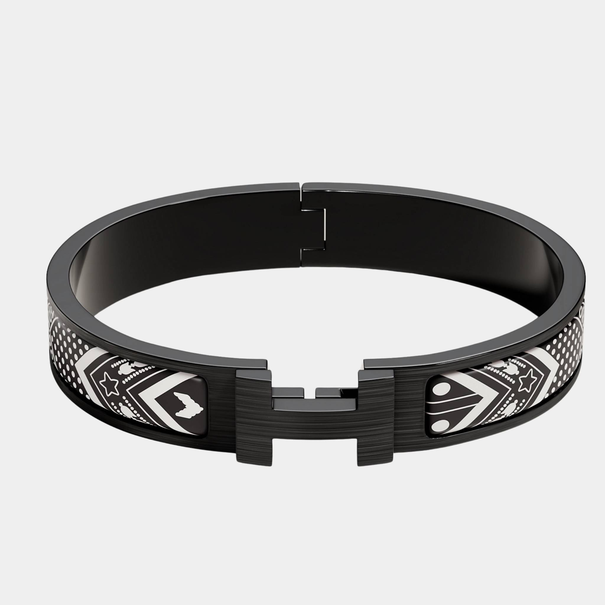 Hermes Clic HH Bandana So Black Bracelet, Front
