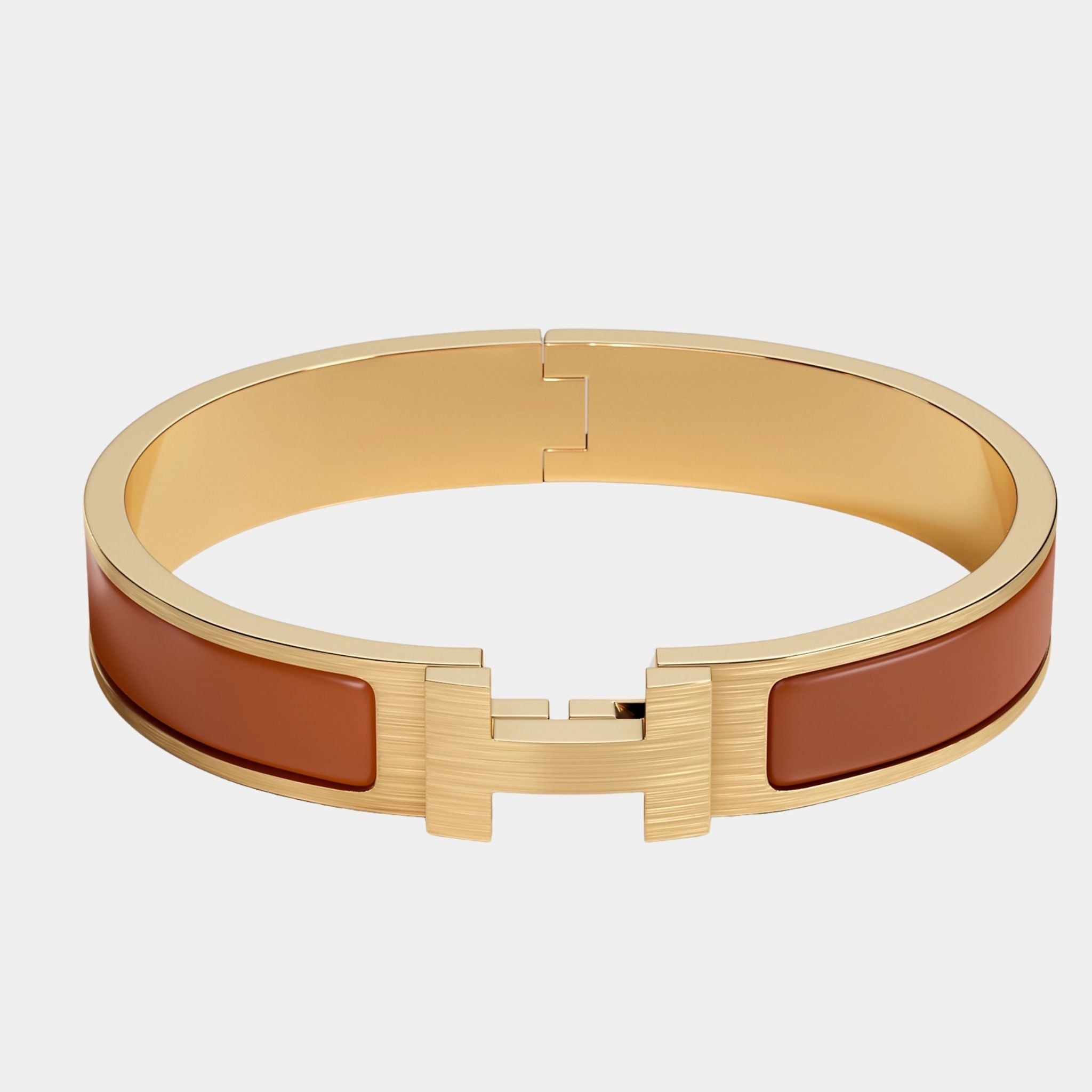 Hermes Clic HH Narrow Bracelet Gold Plated, Gold