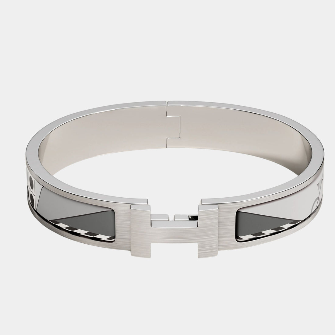 Hermes Clic HH Top Depart Bracelet Brushed Palladium, Front