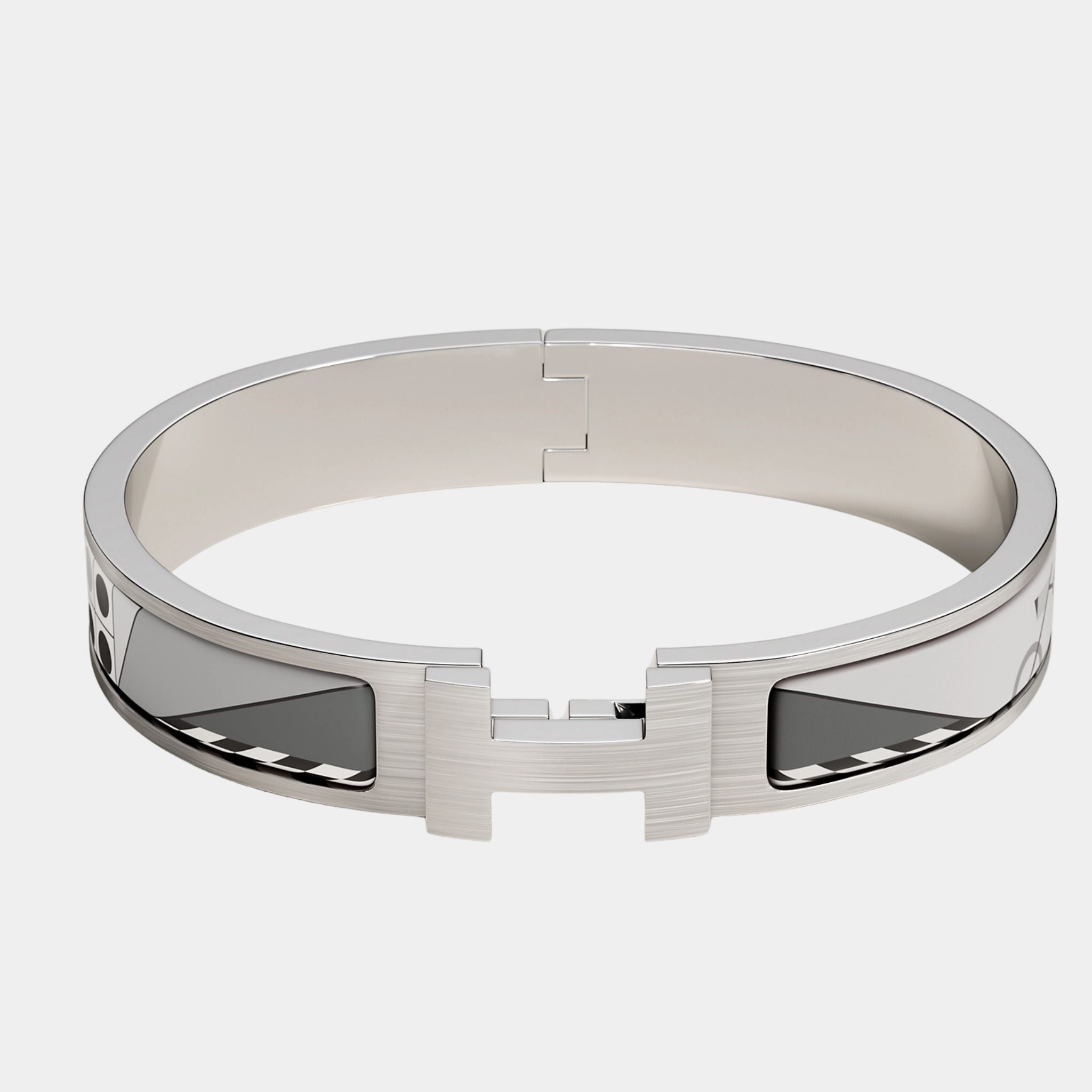 Hermes Clic HH Top Depart Bracelet Brushed Palladium, Front