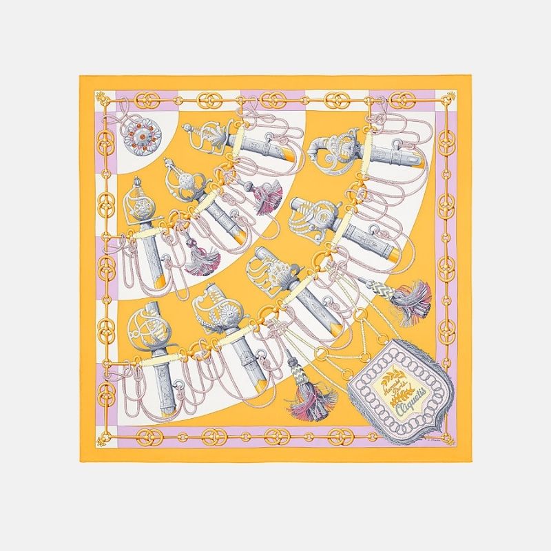 Hermes Cliquetis scarf 90, Yellow