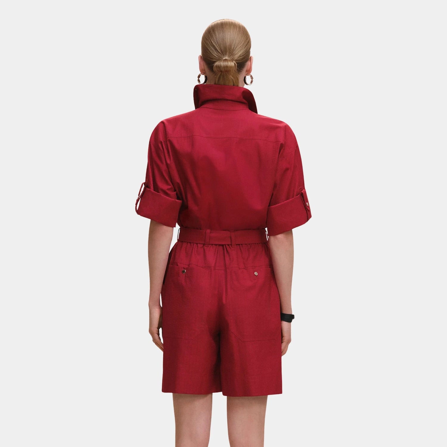 Hermes Combishort in Mosaique Printed Gauze, Rose Frambiose, Back