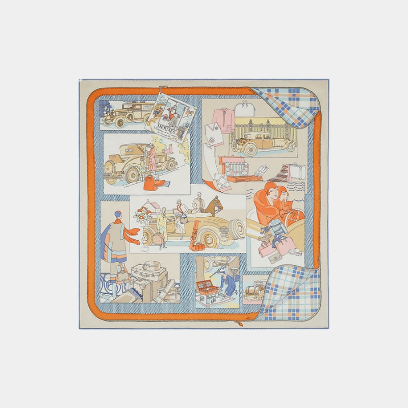 Hermes Confort en Automobile scarf 70, Orange