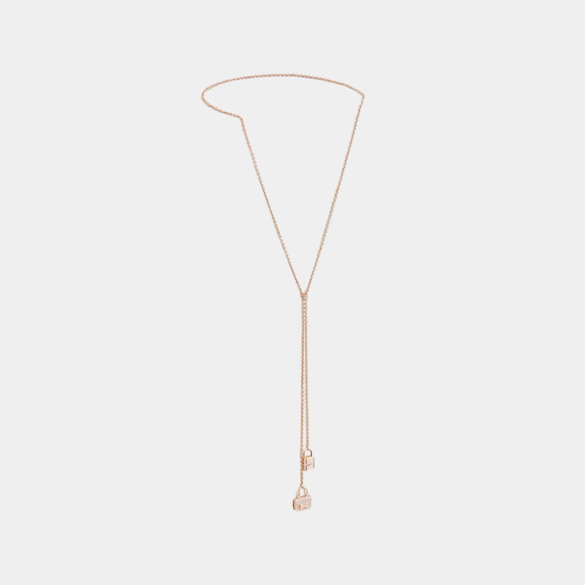 Hermes Constance Amulets Necklace Rose Gold - Diamonds