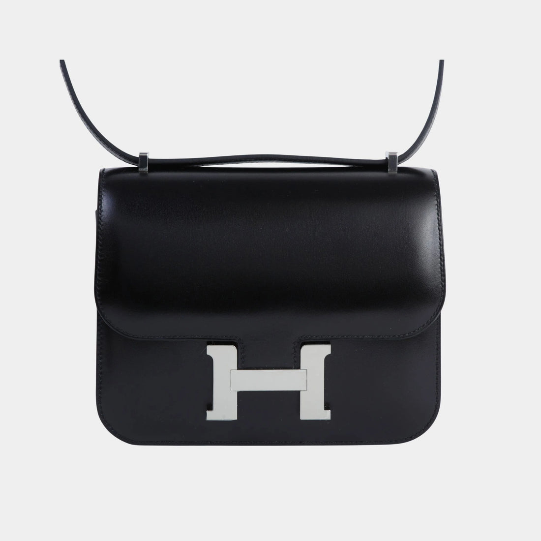 Hermes Constance Mini Box Calfskin Black PHW, Front