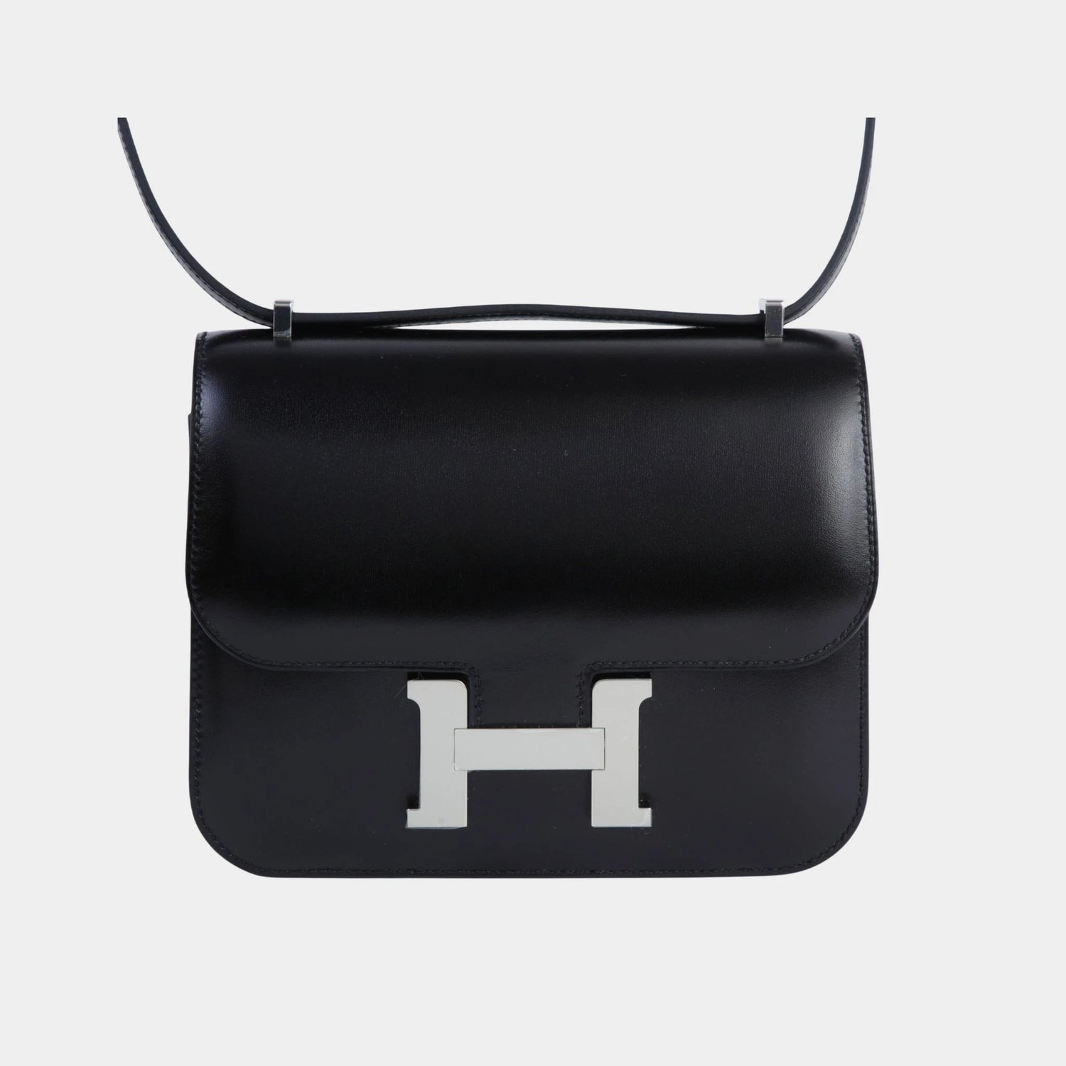 Hermes Constance Mini Box Calfskin Black PHW, Front