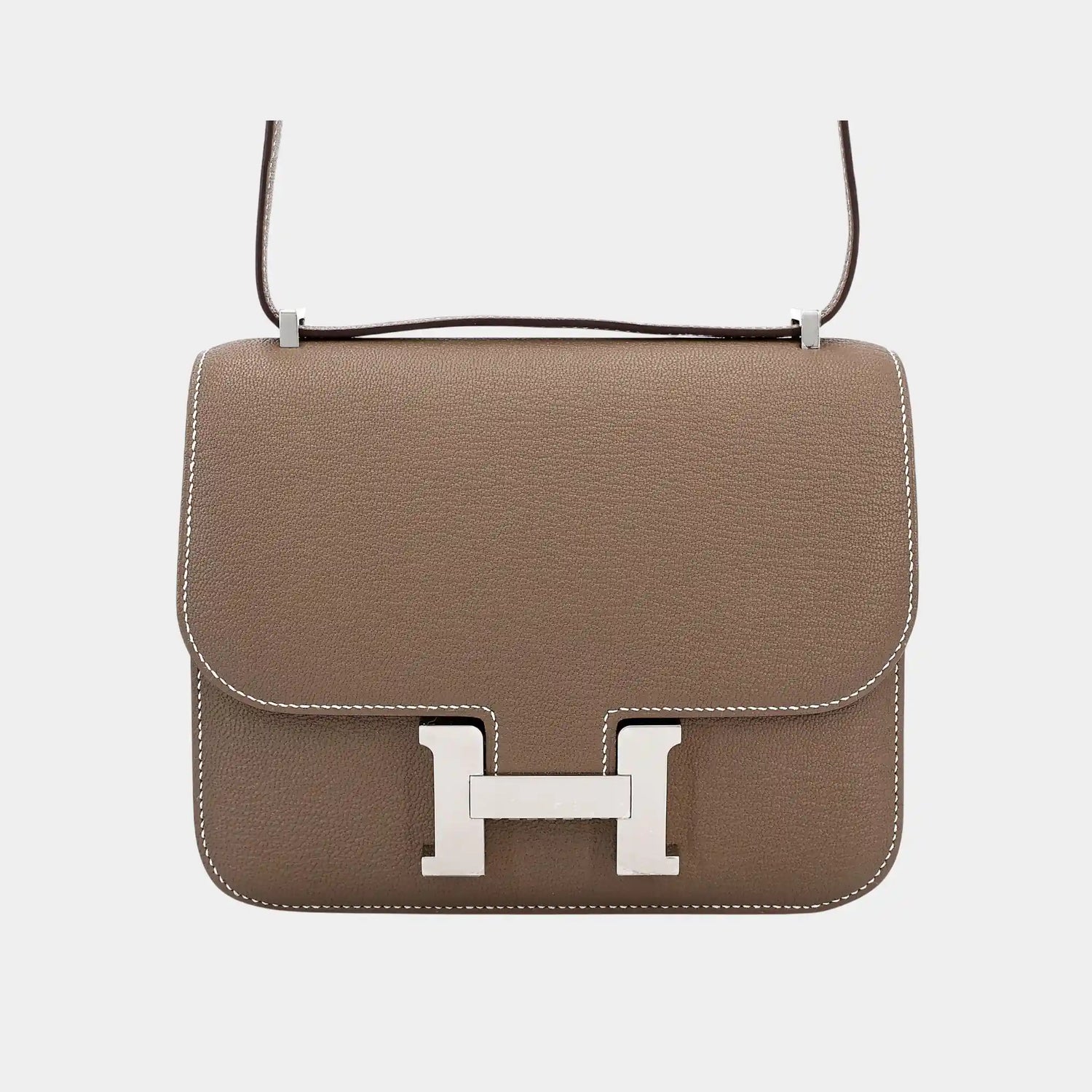 Hermes Constance Mini Chevre Etoupe PHW, Front