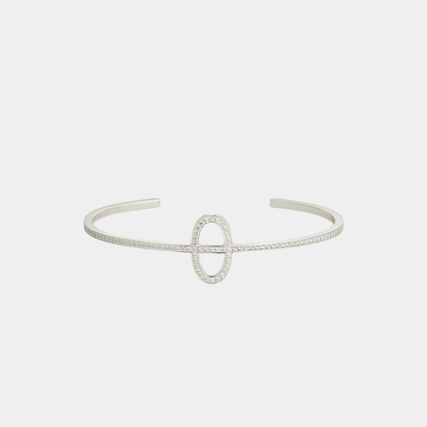 Hermes Contour Anchor Chain Bracelet White Gold Diamonds, Front