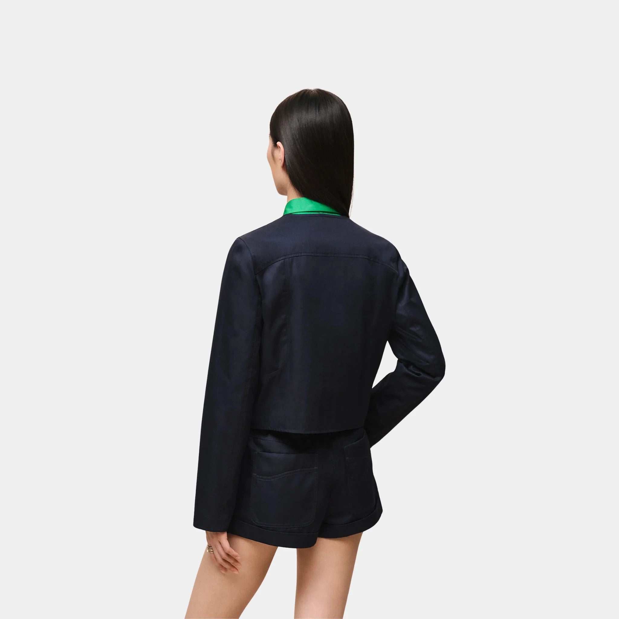 Hermes Cotton Twill Jacket, Bleu Noir, Back