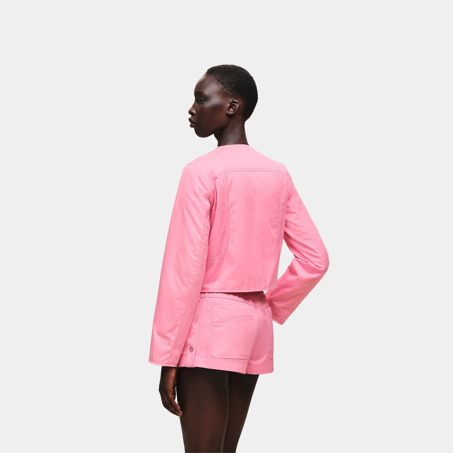 Hermes Cotton Twill Jacket, Rose Bonbon, Back
