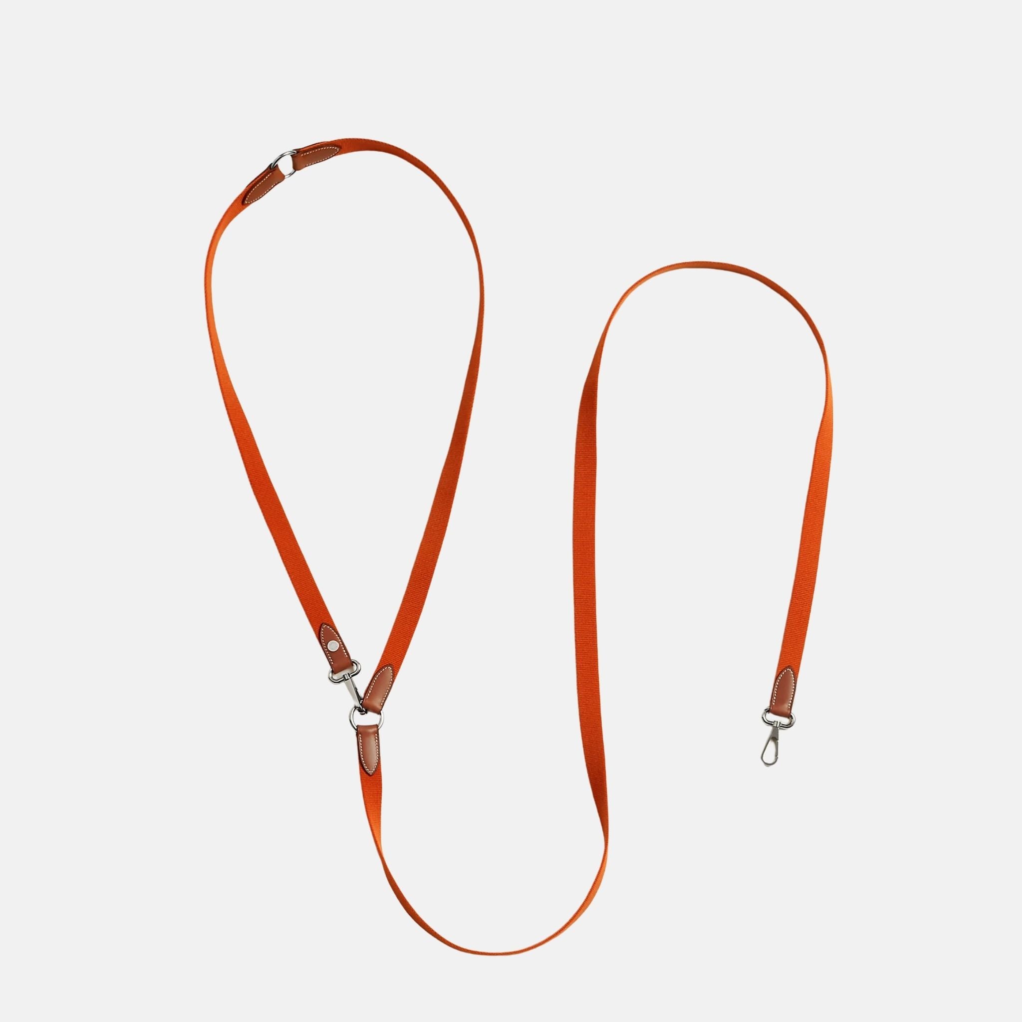 Hermes Cross Body Luxury Dog Leash, Feu