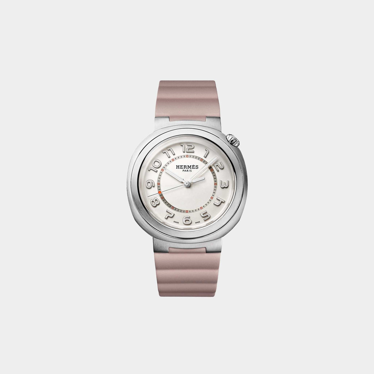 Cut 36 mm Steel Watch With Glycine Rubber Strap