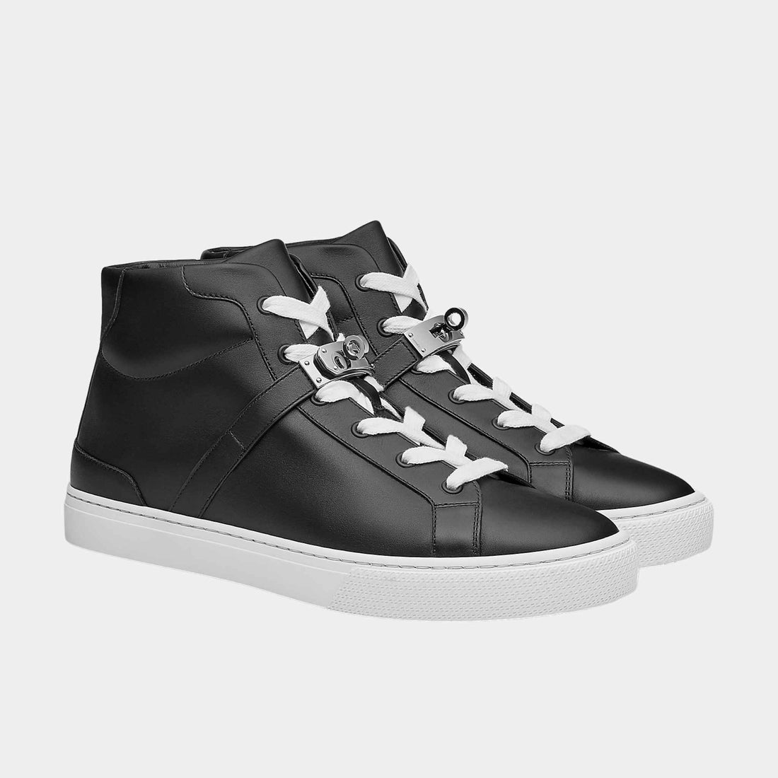 Hermes Daydream Sneaker Calfskin with Palladium Plated Buckle, Noir,  Front