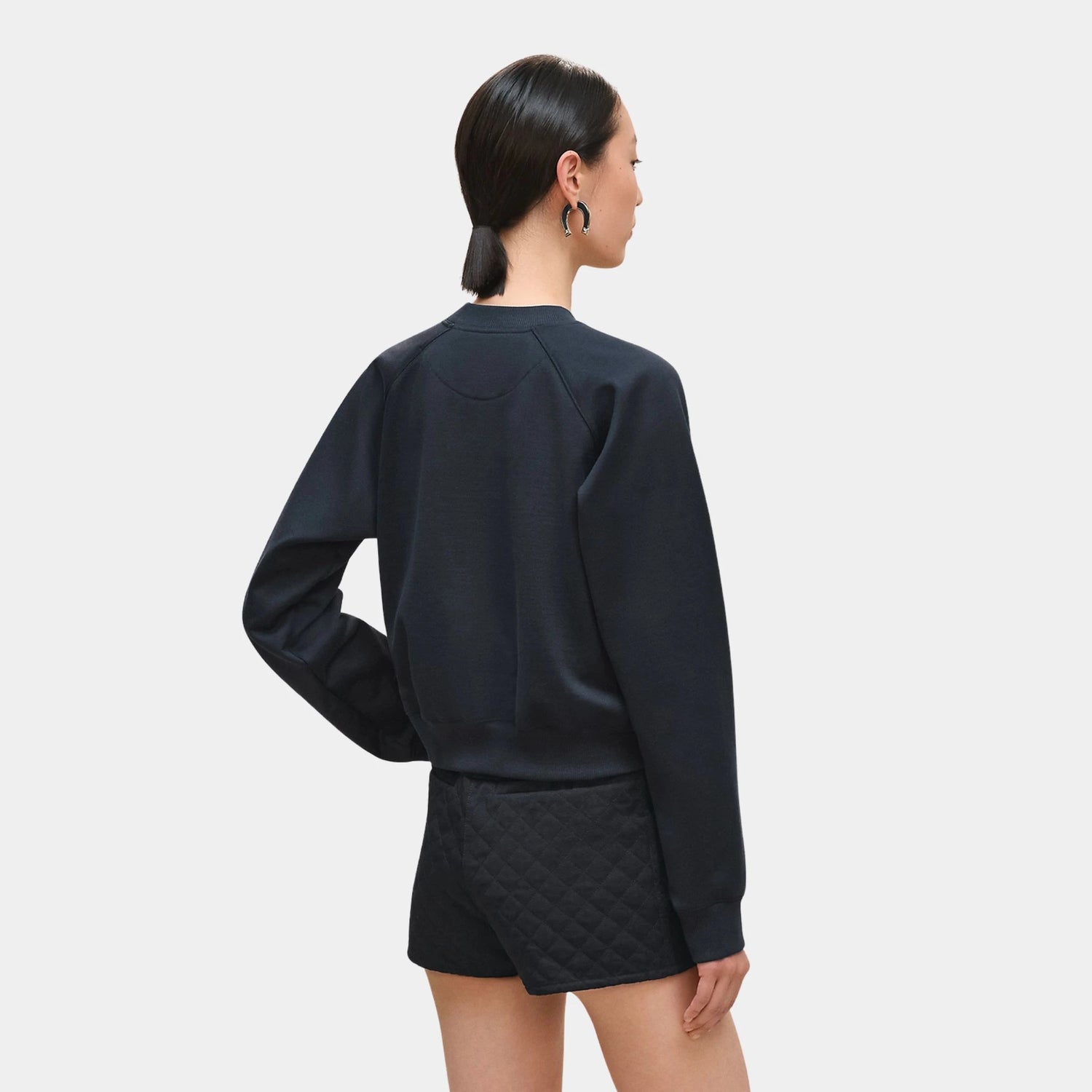 Hermes Della Cavalleria Raglan Sleeve Embroidered Sweatshirt, Bleu Marine, Back