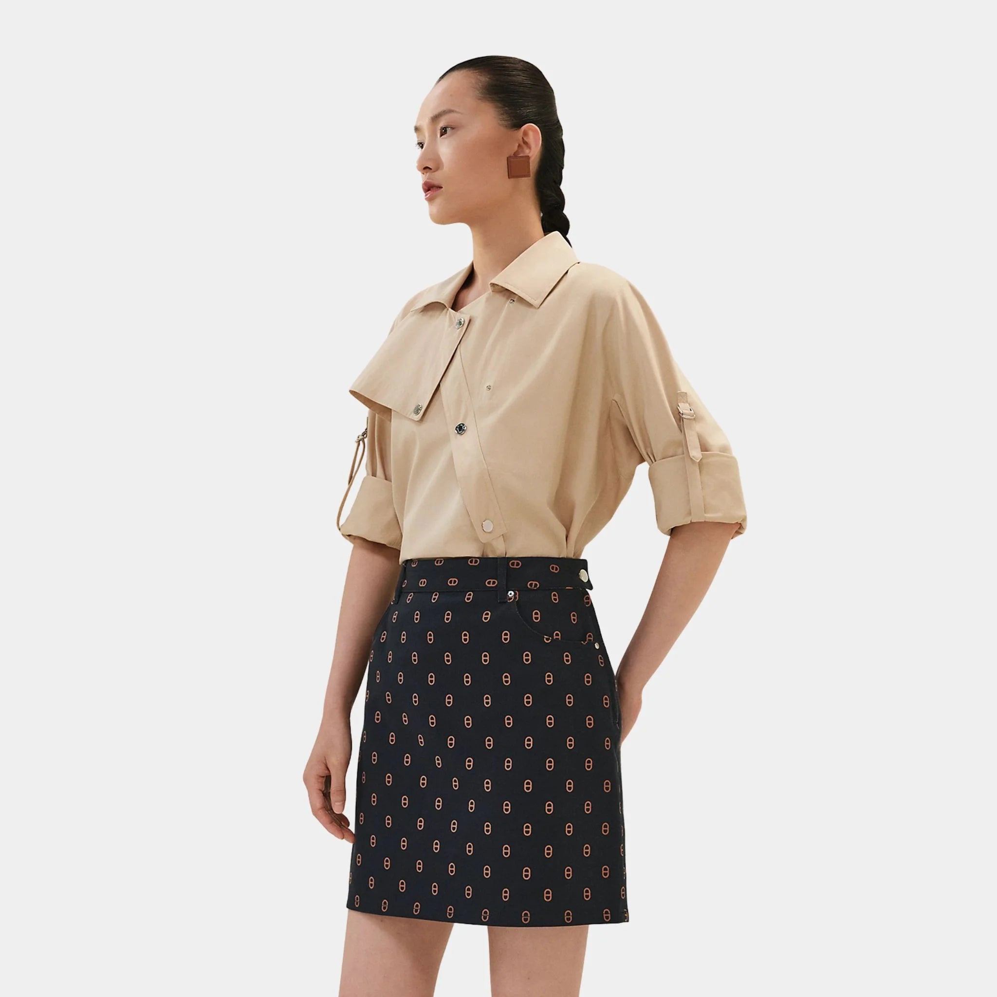 Hermes Denim Miniskirt in Chaine d&