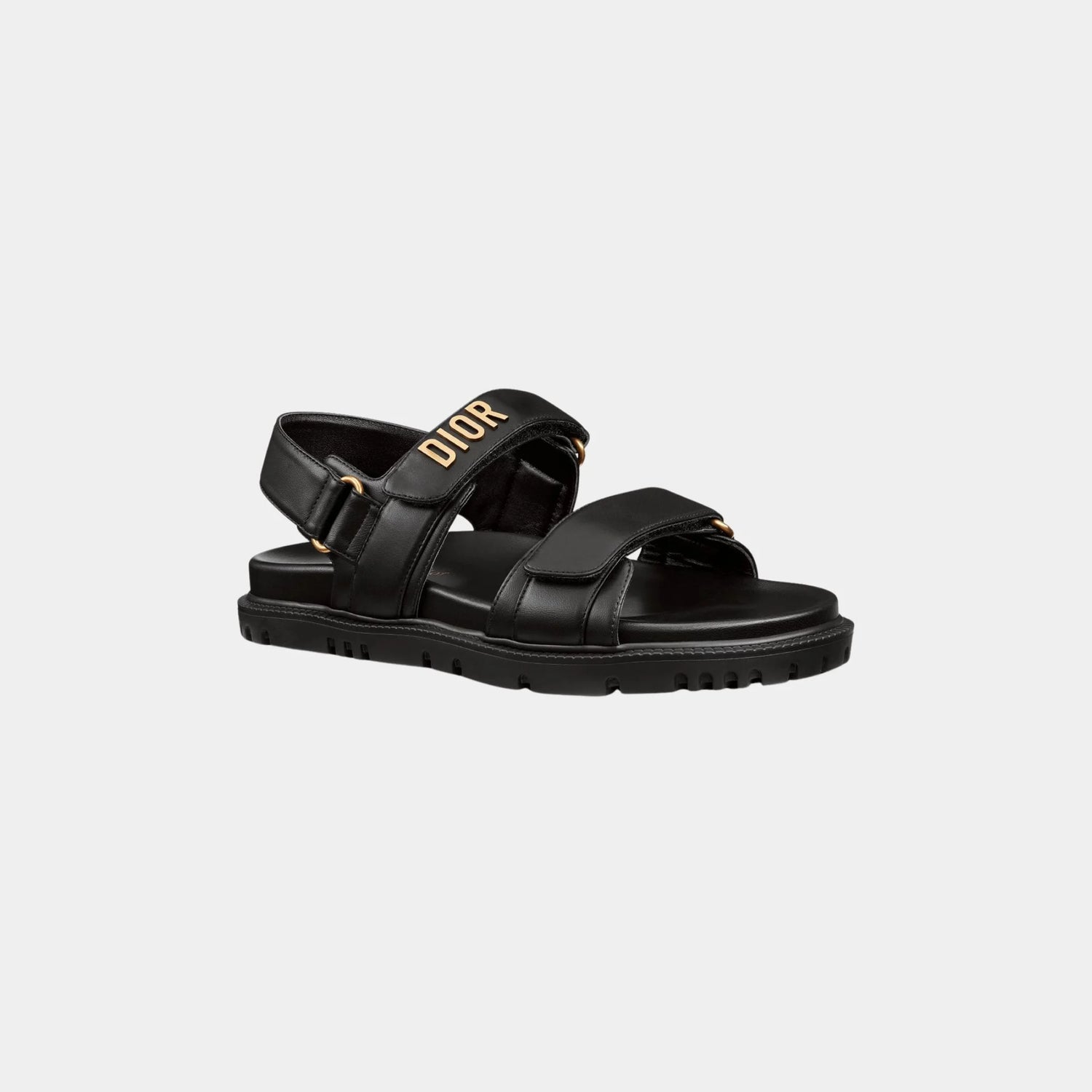 Dior Dioract Sandal in Lambskin, Black, Front