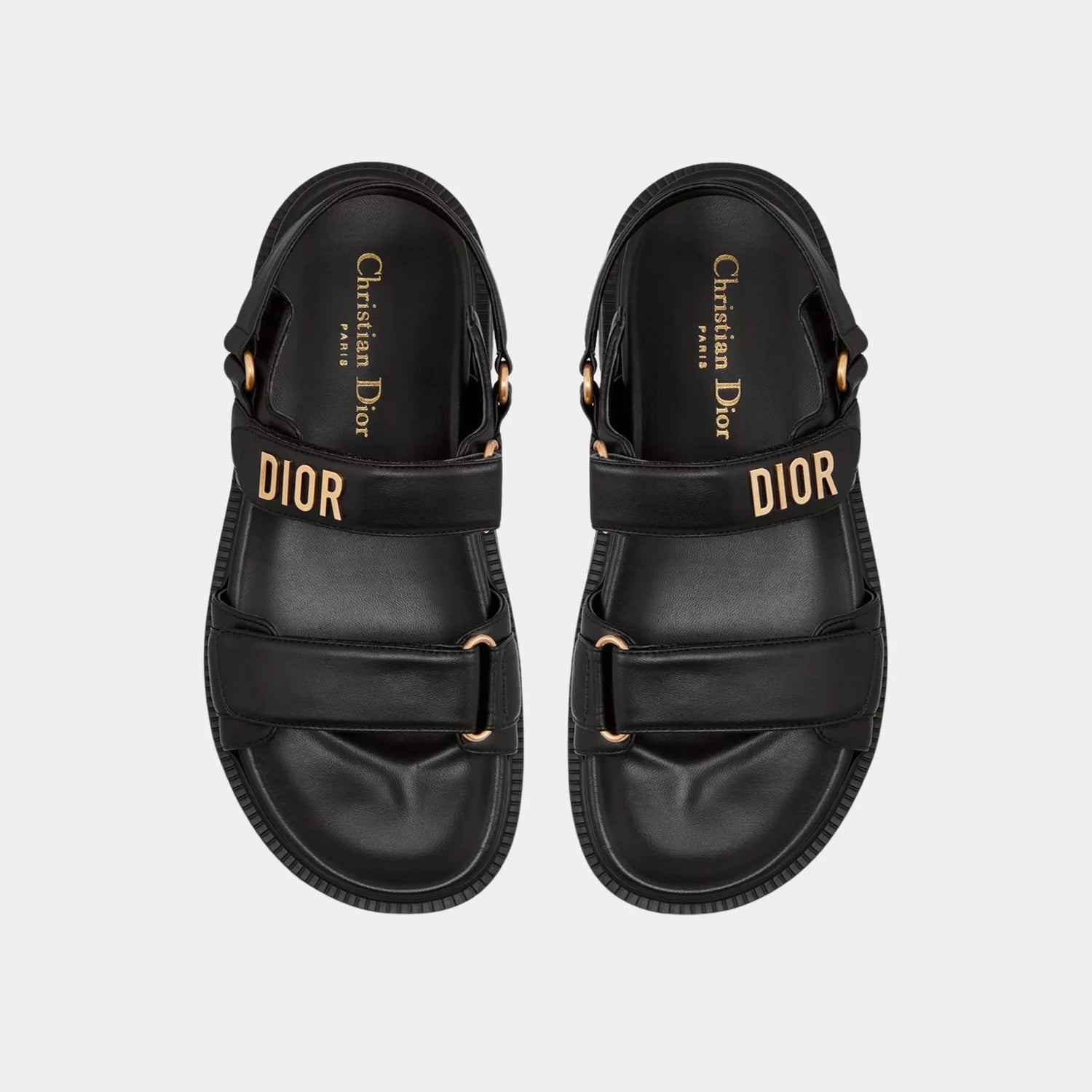 Dior Dioract Sandal in Lambskin, Black, Top
