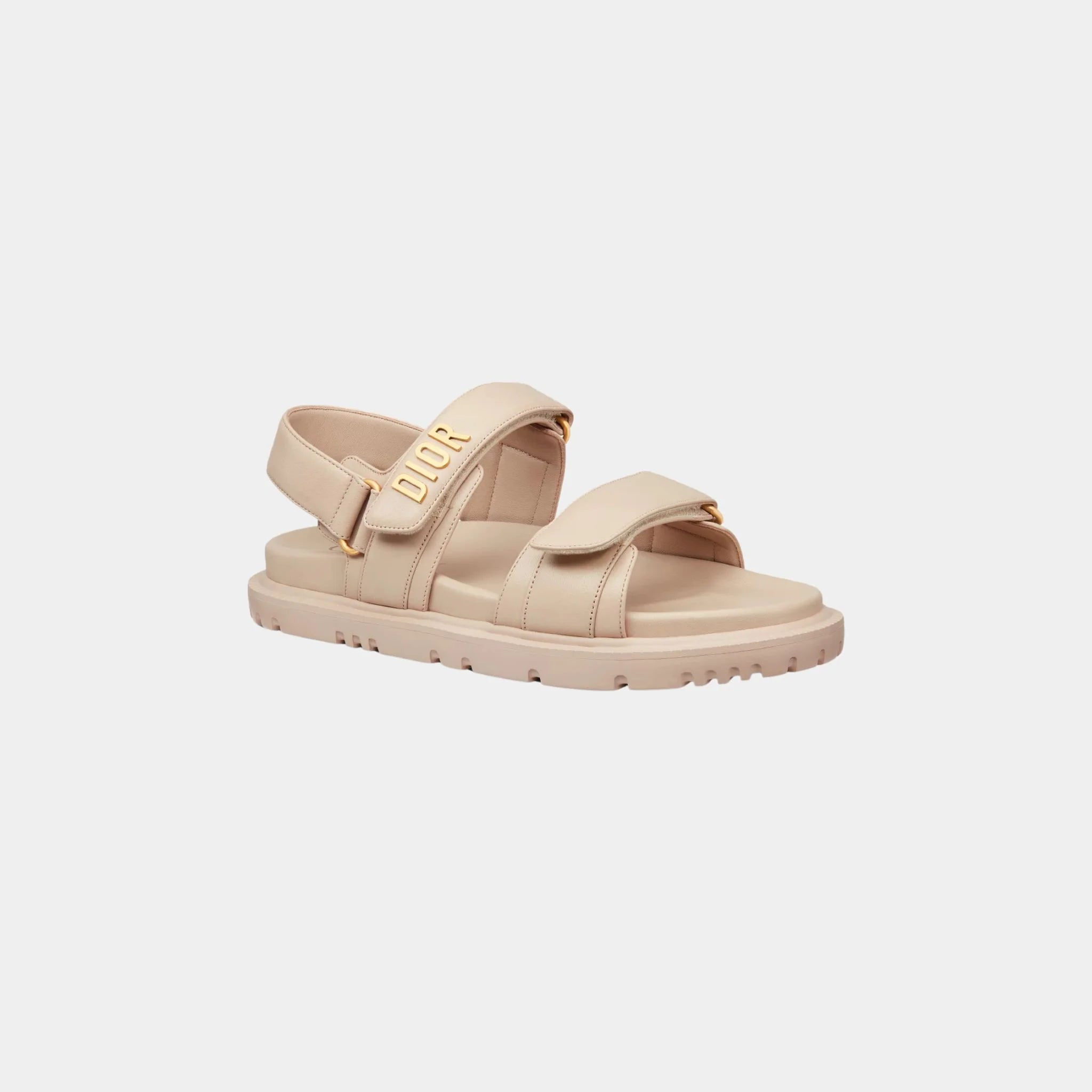 Dior Dioract Sandal in Lambskin, Powder Beige, Front