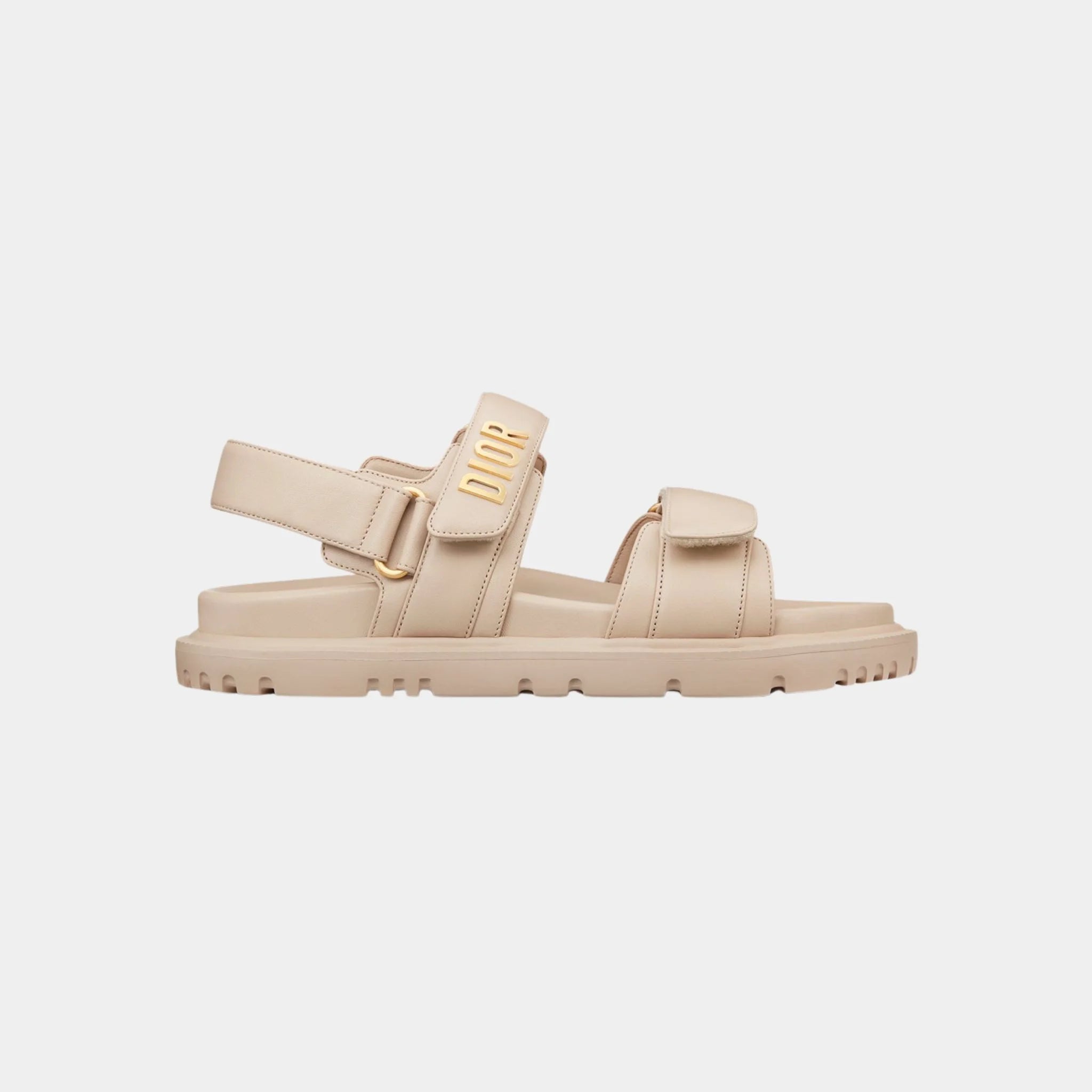 Dior Dioract Sandal in Lambskin, Powder Beige, Side