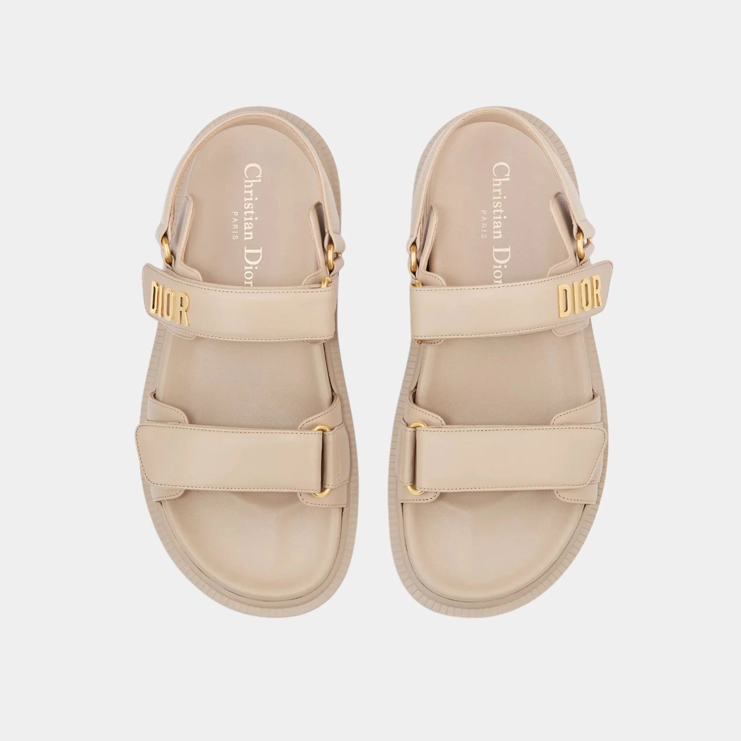 Dior Dioract Sandal in Lambskin, Powder Beige, Top