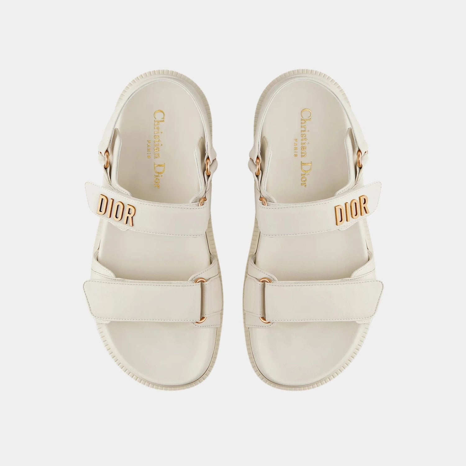 Dior Dioract Sandal in Lambskin, White, Top